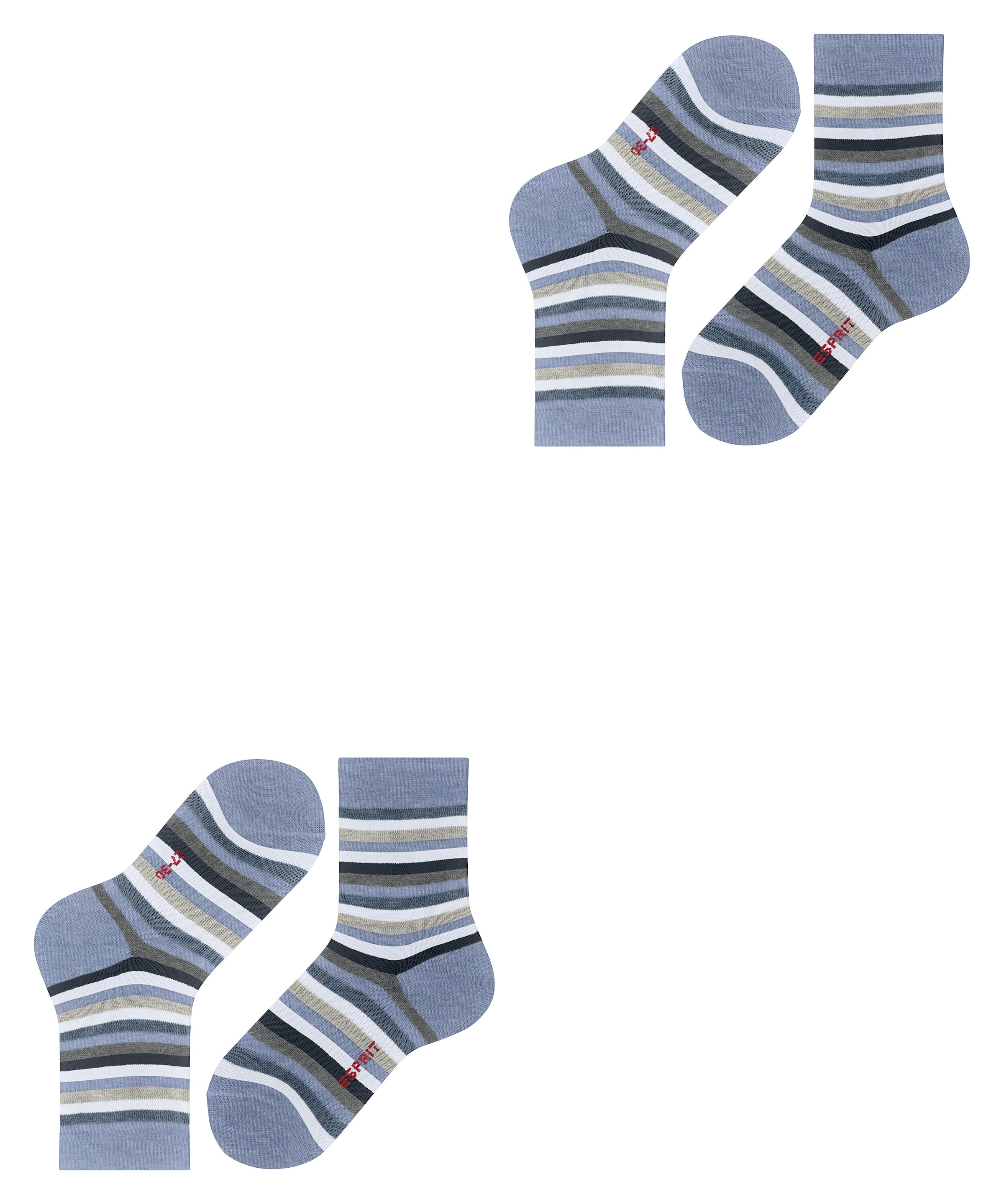Esprit Socken »Playful Stripe« 2 Paar,  mit Streifen, Cotton-Mix, elastisches Bündchen