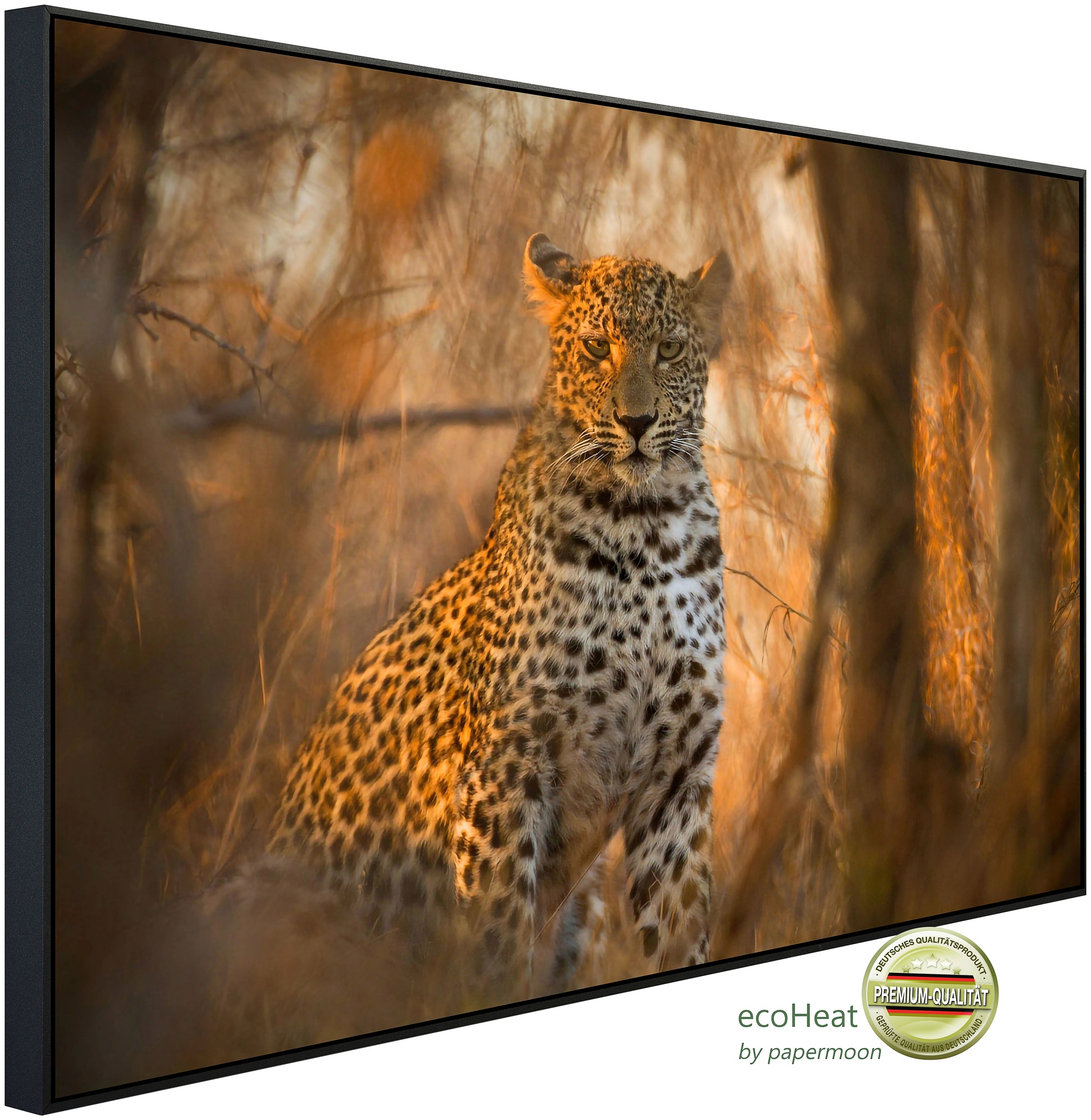 Papermoon Infrarotheizung »Leopard in Wald«, sehr angenehme Strahlungswärme