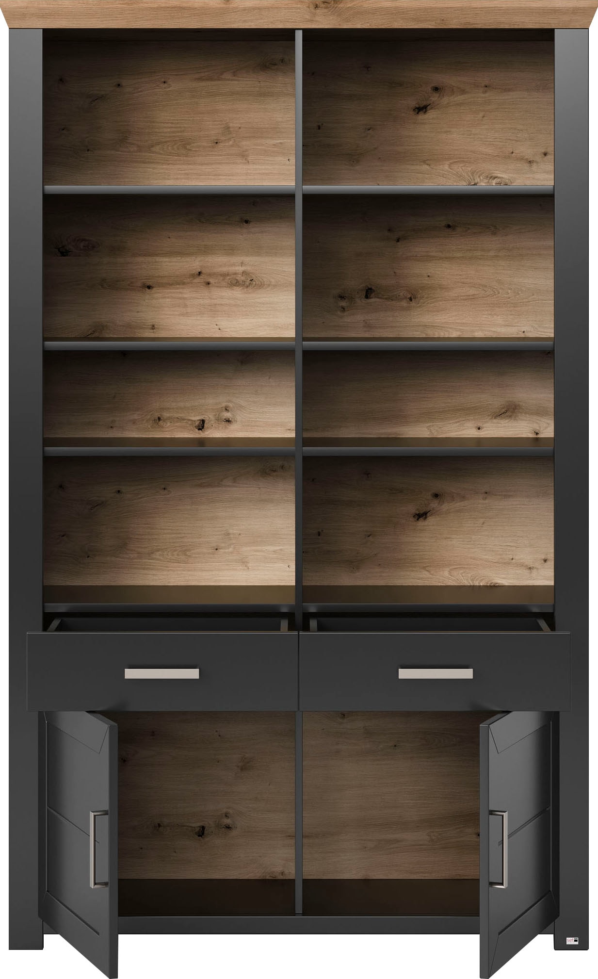 set one by Musterring Aktenregal »York«, offenes Design, wahlweise mit Beleuchtung, 3 Farben, Breite 129 cm