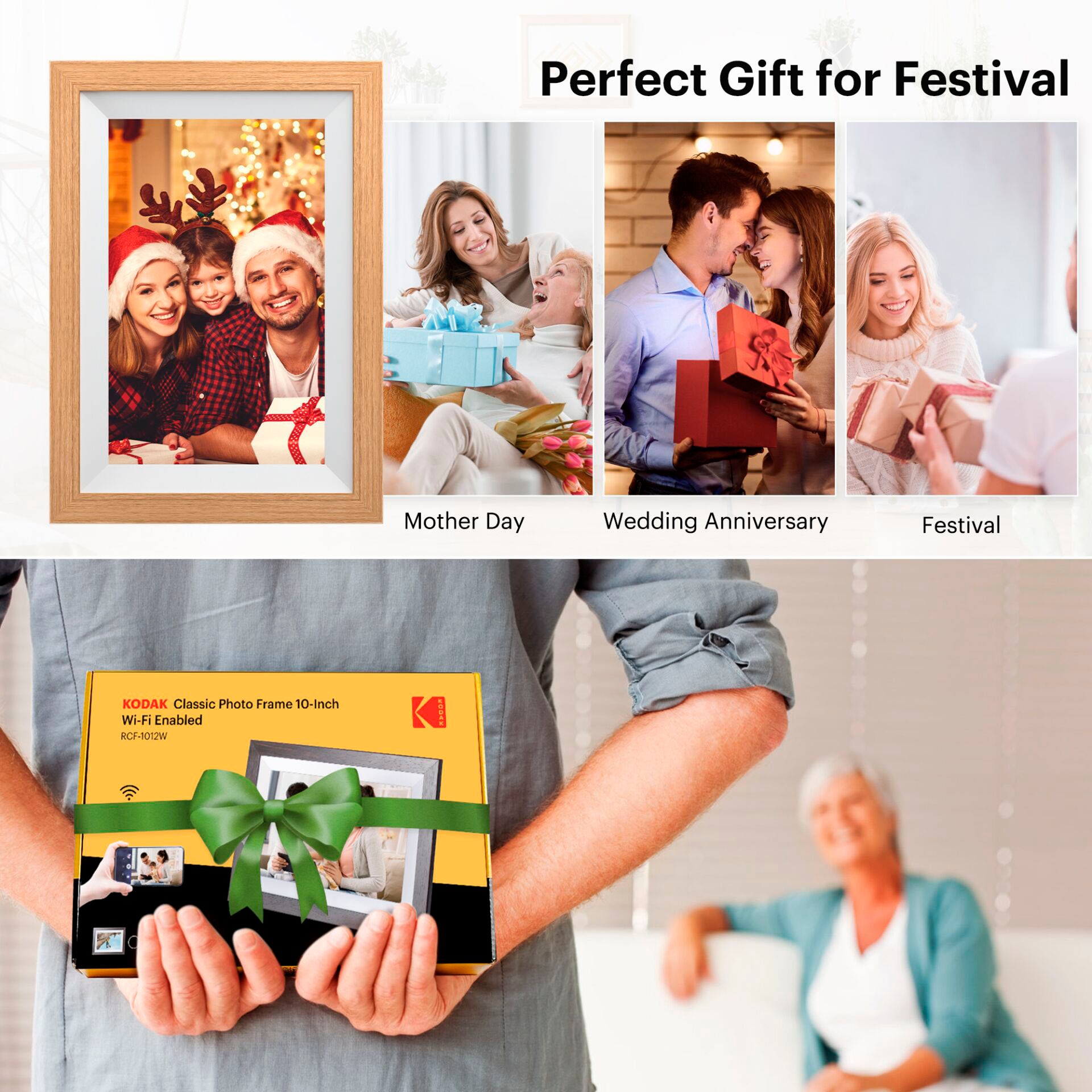 Kodak Digitaler Bilderrahmen »RCF-1012W WiFi«, 25 cm/10 Zoll, 1280 x 800 px Pixel, 32 GB