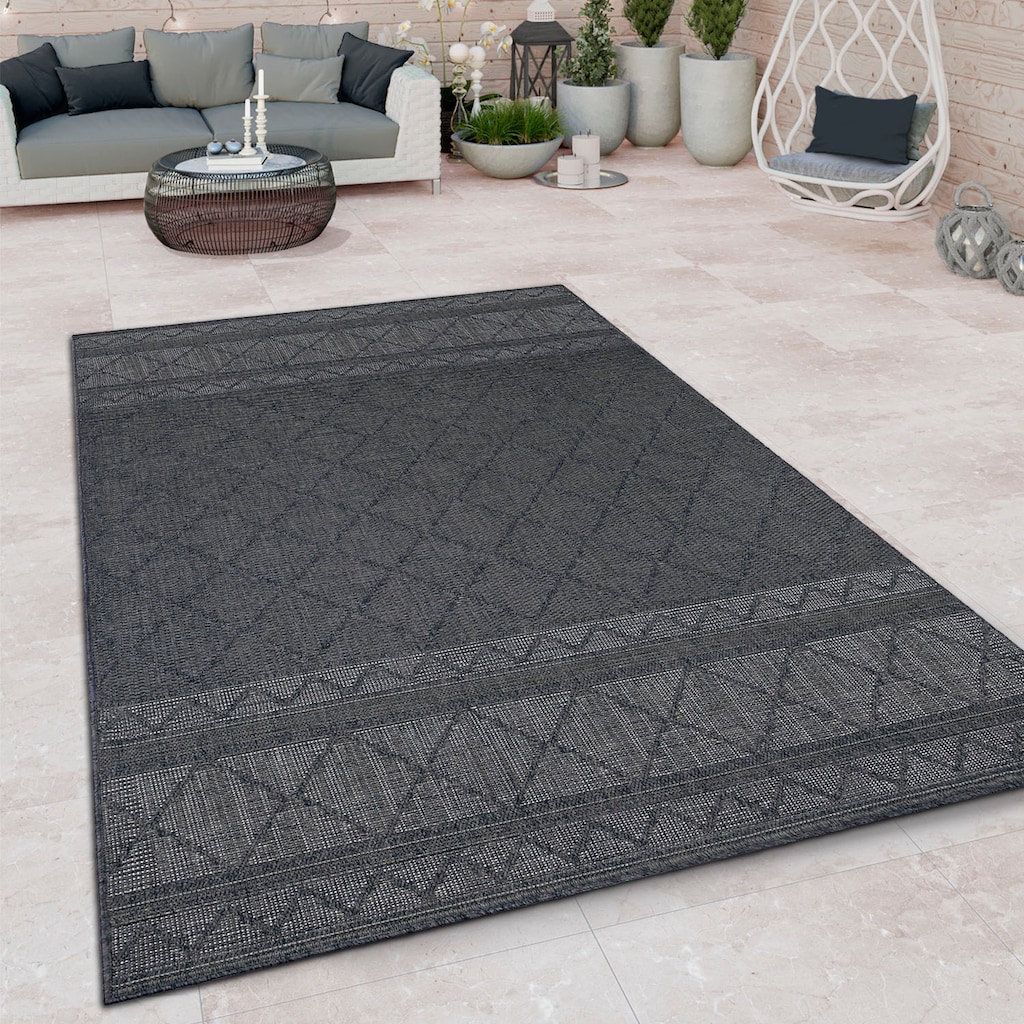 Paco Home Teppich »Vermont 191«, rechteckig, Flachgewebe, modernes Design mit Rauten, gesteift, Outdoor geeignet