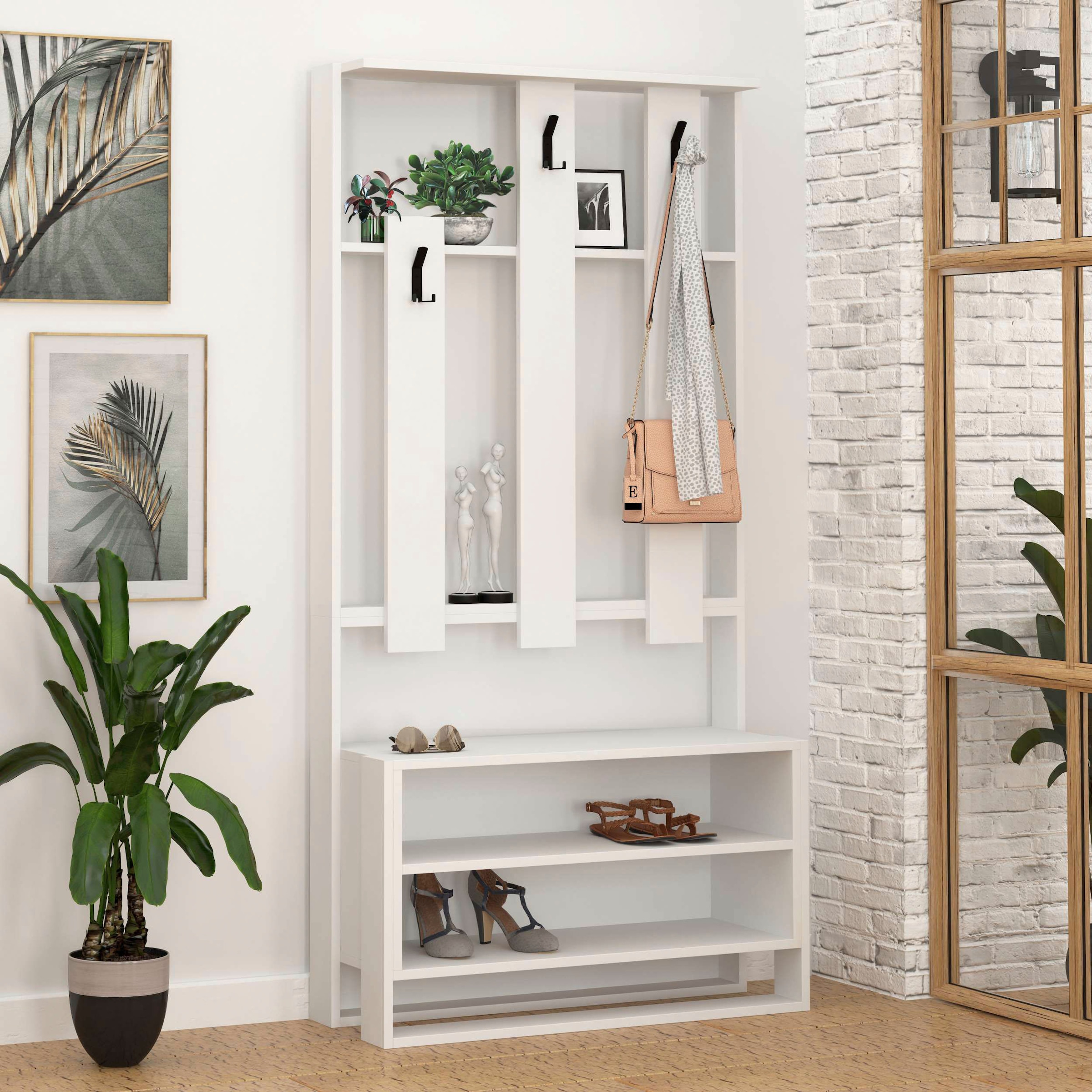 Decortie Garderobenständer »Chester Garderobenständer«, (Set, Packung), Naturfreundlich, Leichte Montage, Lagerung, Platzsparend