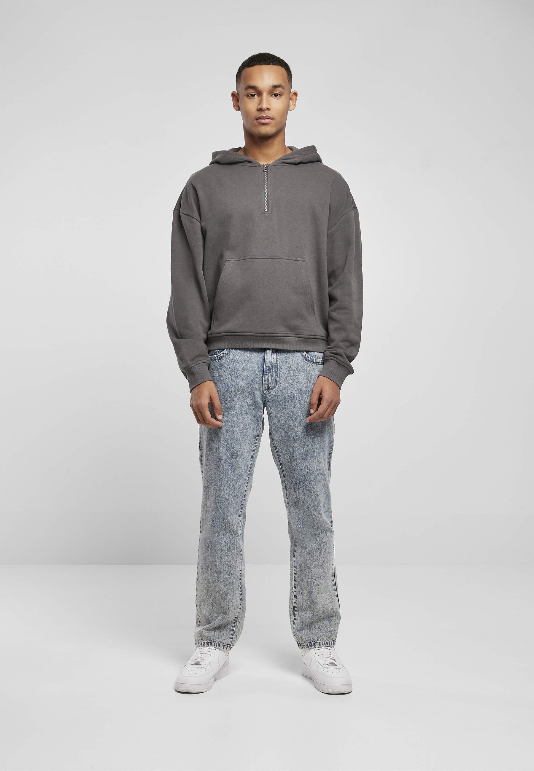 URBAN CLASSICS Kapuzenpullover »Urban Classics Herren Boxy Zip Hoody« 1 Stk.