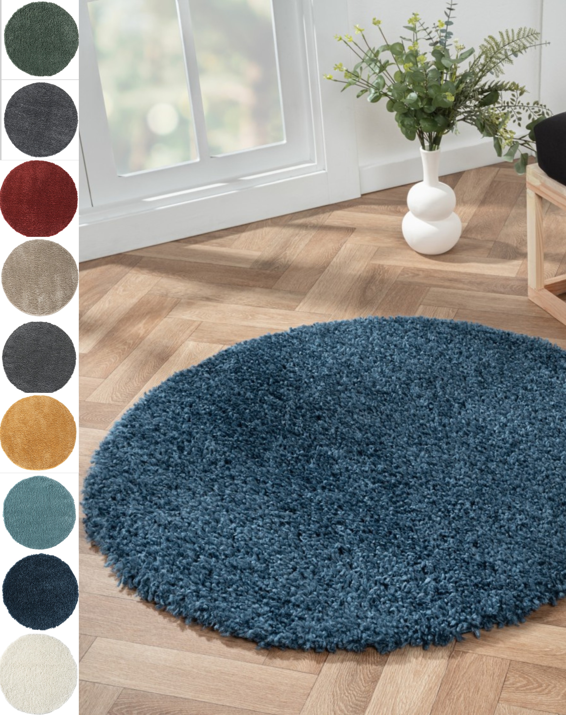 Myflair Möbel & Accessoires Hochflor-Teppich "My Shaggy" rund 37 mm Höhe Sh günstig online kaufen