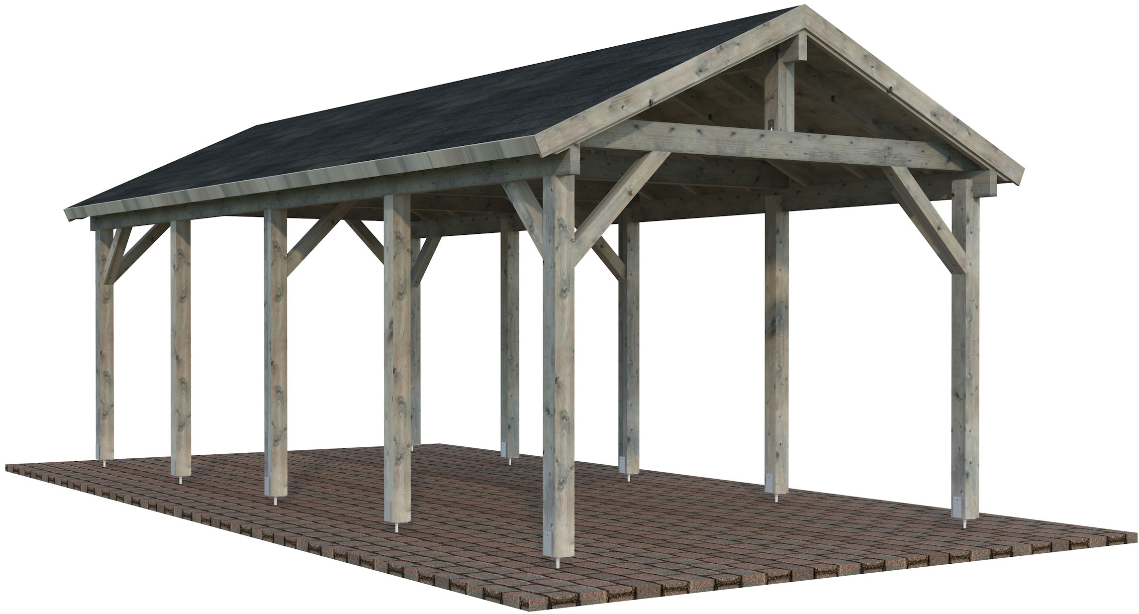 Palmako Einzelcarport "Robert" Massivholz 291 cm grau
