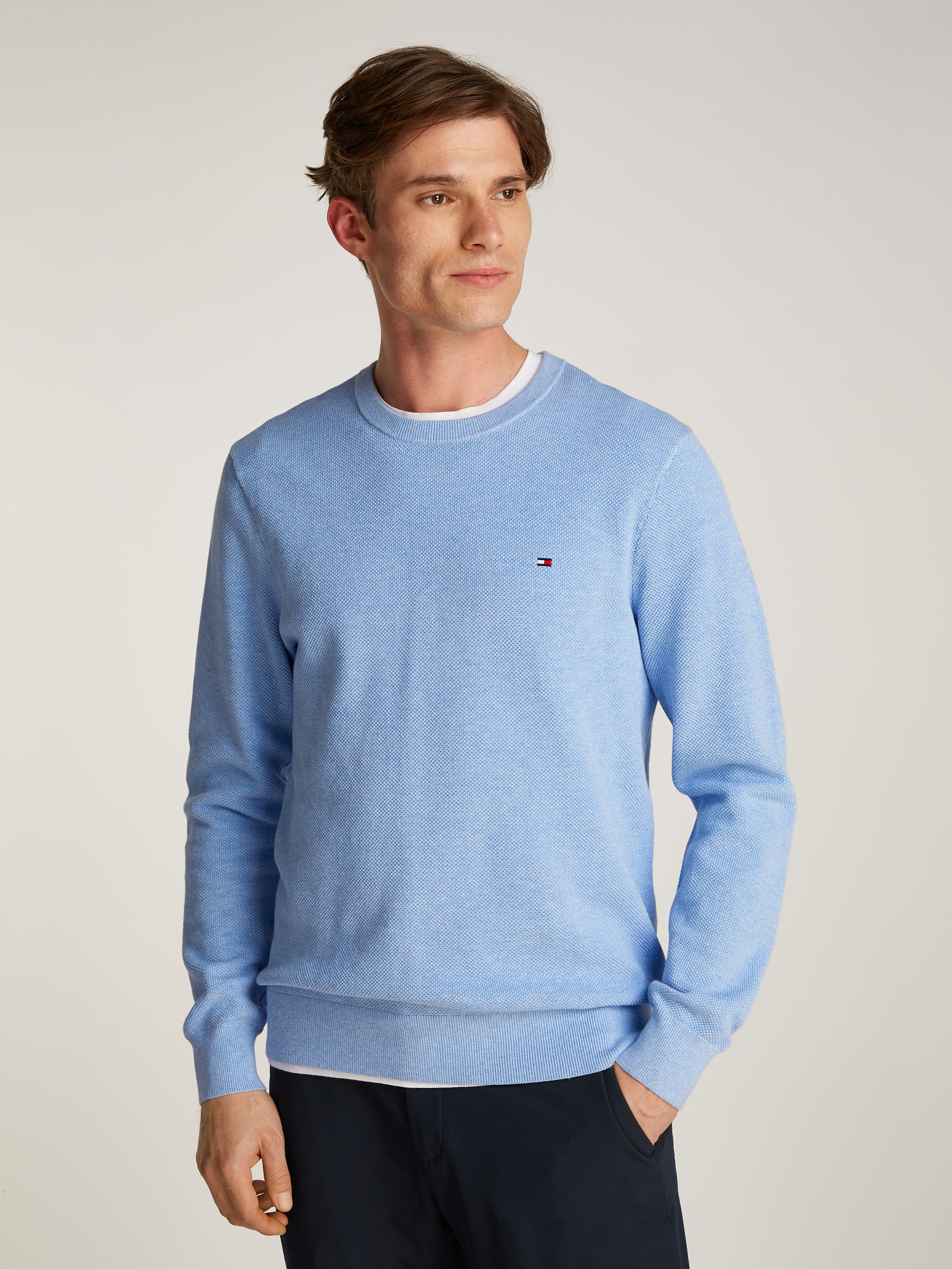 Tommy Hilfiger Rundhalspullover "ESSENTIAL STRUCTURE CREW NECK", mit feiner günstig online kaufen