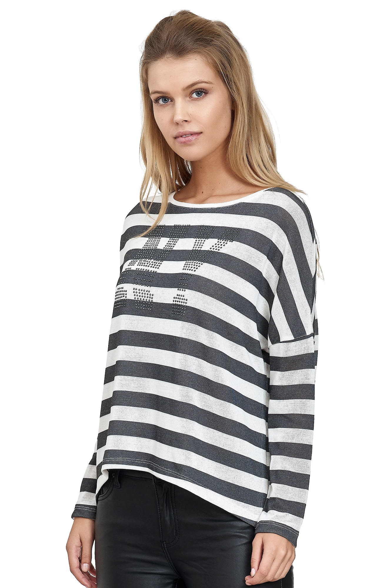 Decay Langarmshirt, mit Strassstein-Schriftzug