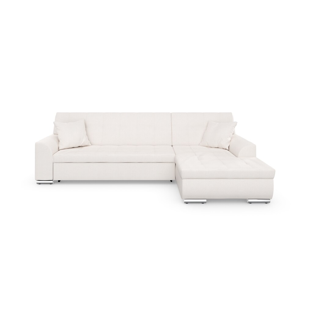 DOMO collection Ecksofa Treviso, wahlweise mit Bettfunktion, incl. Zierkissen