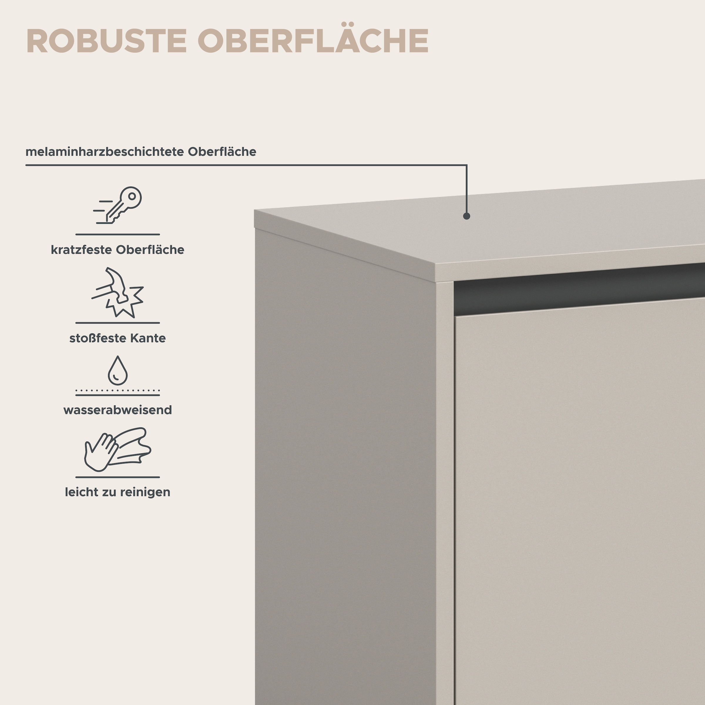 Home affaire Lowboard »BALTIC, Breite 184cm, grifflose Fronten, Metall-Füße,4 Türen, 4 Fächer« TV-Möbel, TV-Schrank, TV-Lowboard, Mediaboard