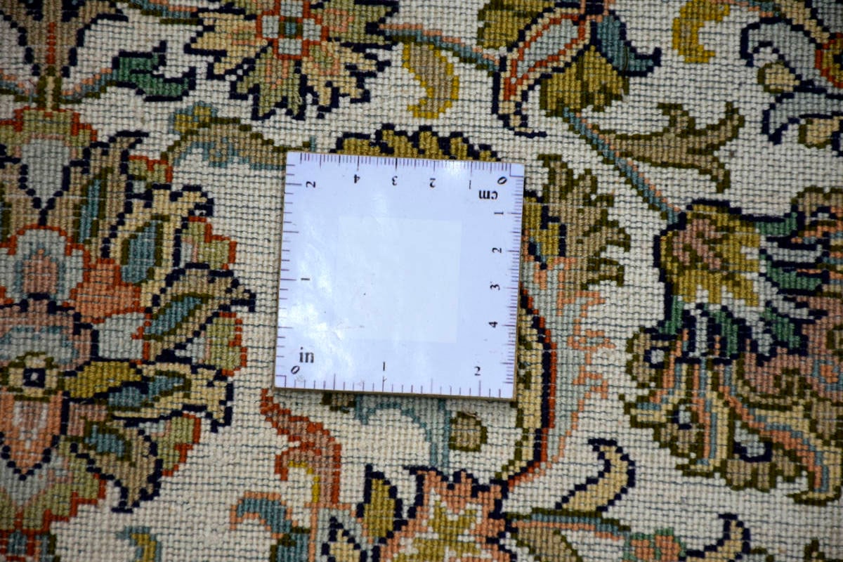 Kayoom Seidenteppich »Kashan 9256«, rechteckig, 10 mm Höhe, Einzelstück mit Zertifikat, Wohnzimmer