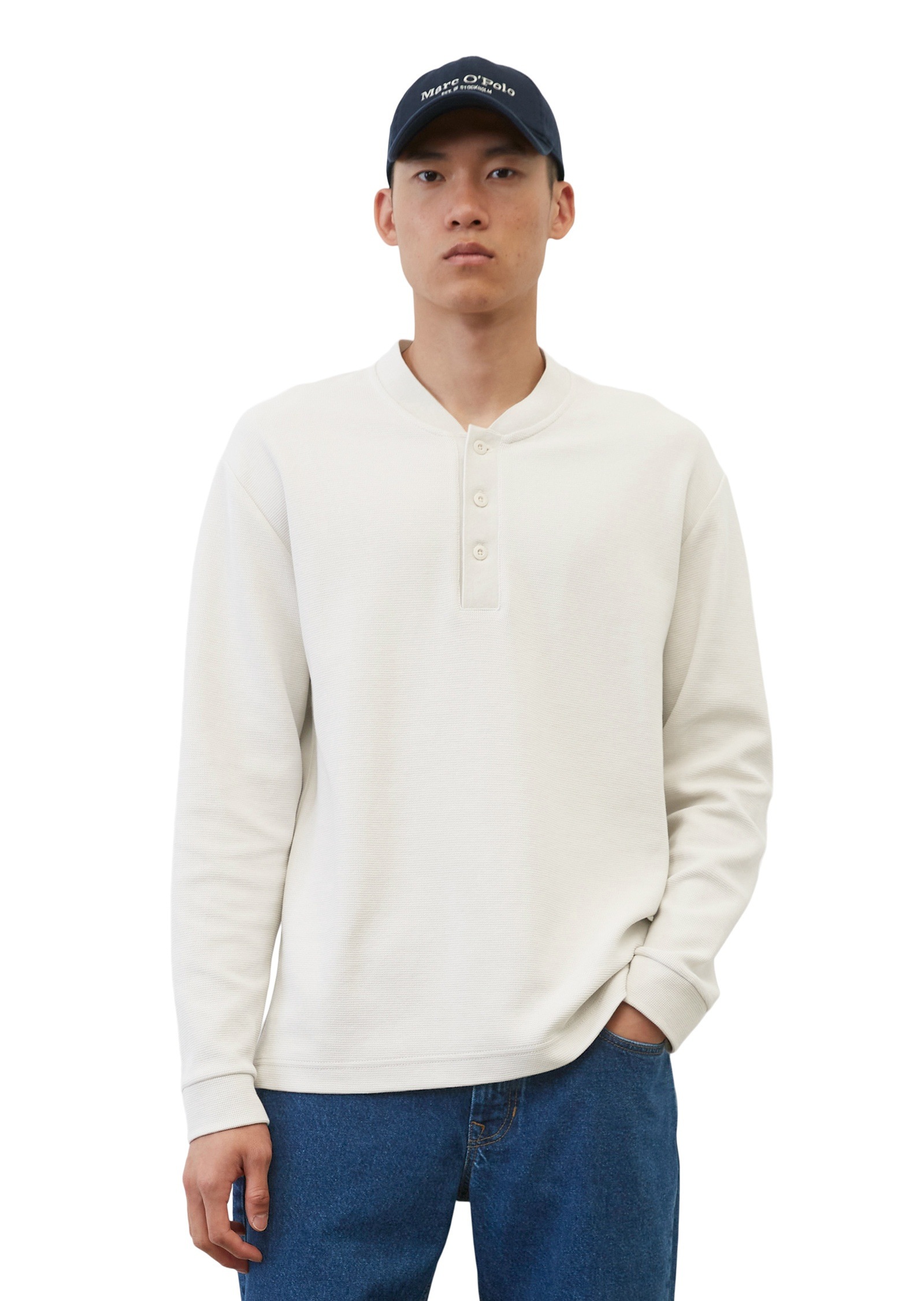 Marc O'Polo Langarmshirt »aus Micro-Waffle-Structured-Jersey«