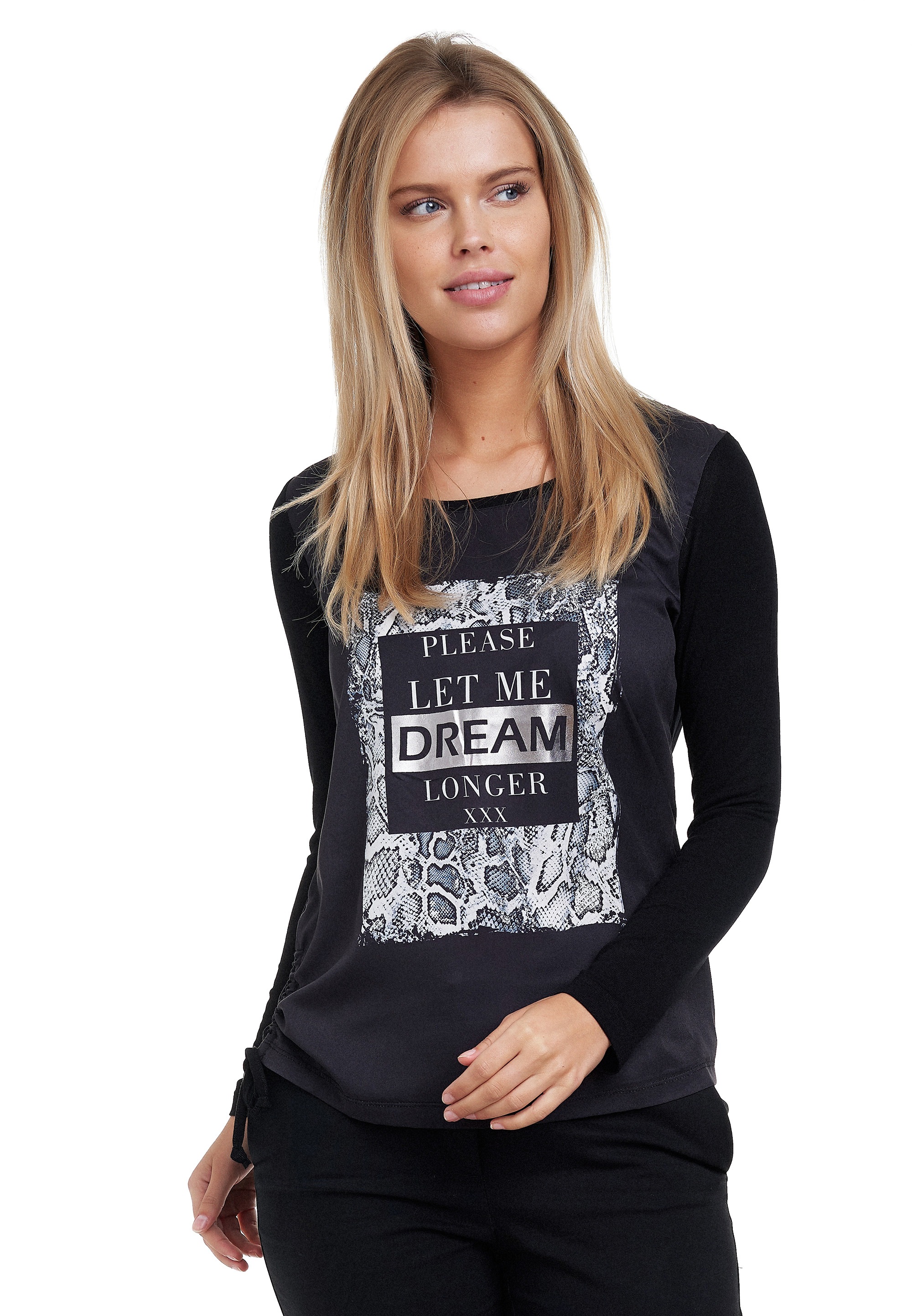 Decay Langarmshirt, mit trendigem Metallic-Effekt