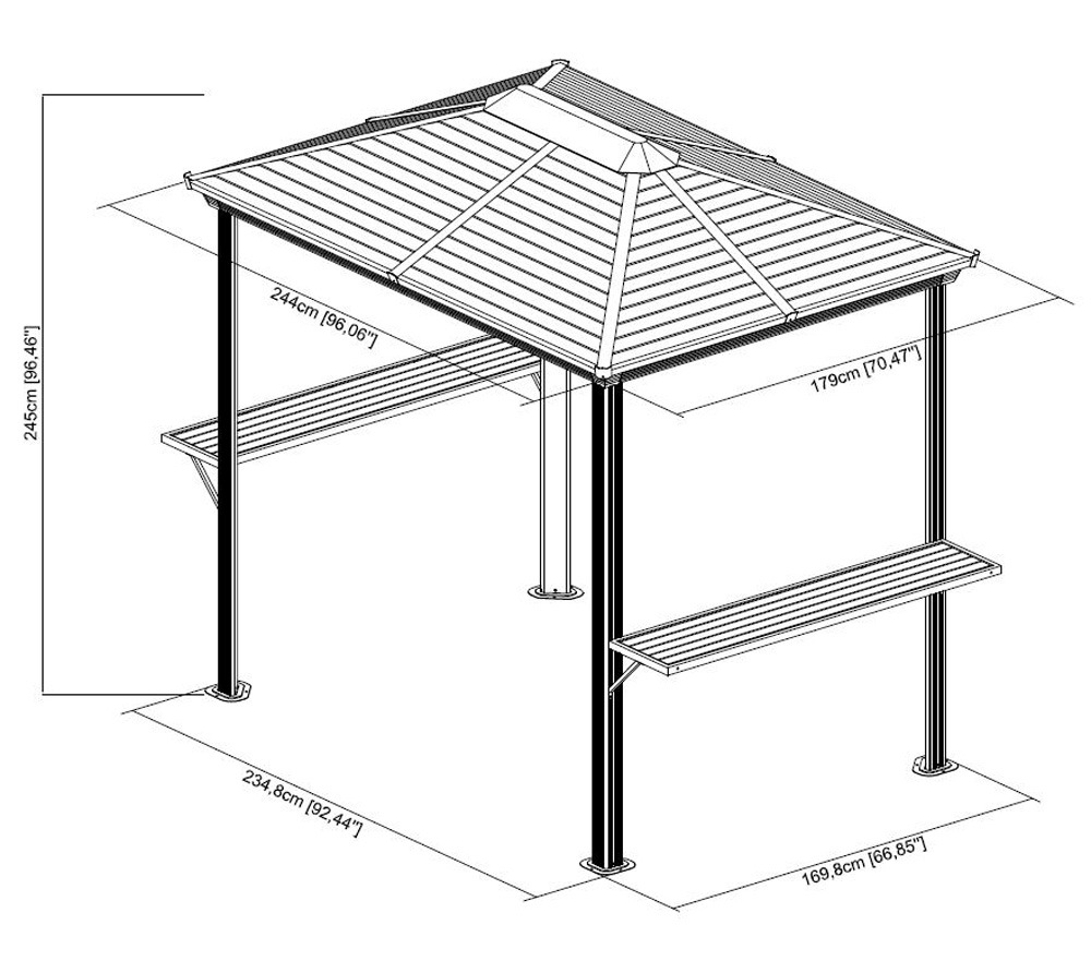 Sojag Grillpavillon »Ventura 58«, BxT: 293x179 cm, Aluminiumgestell