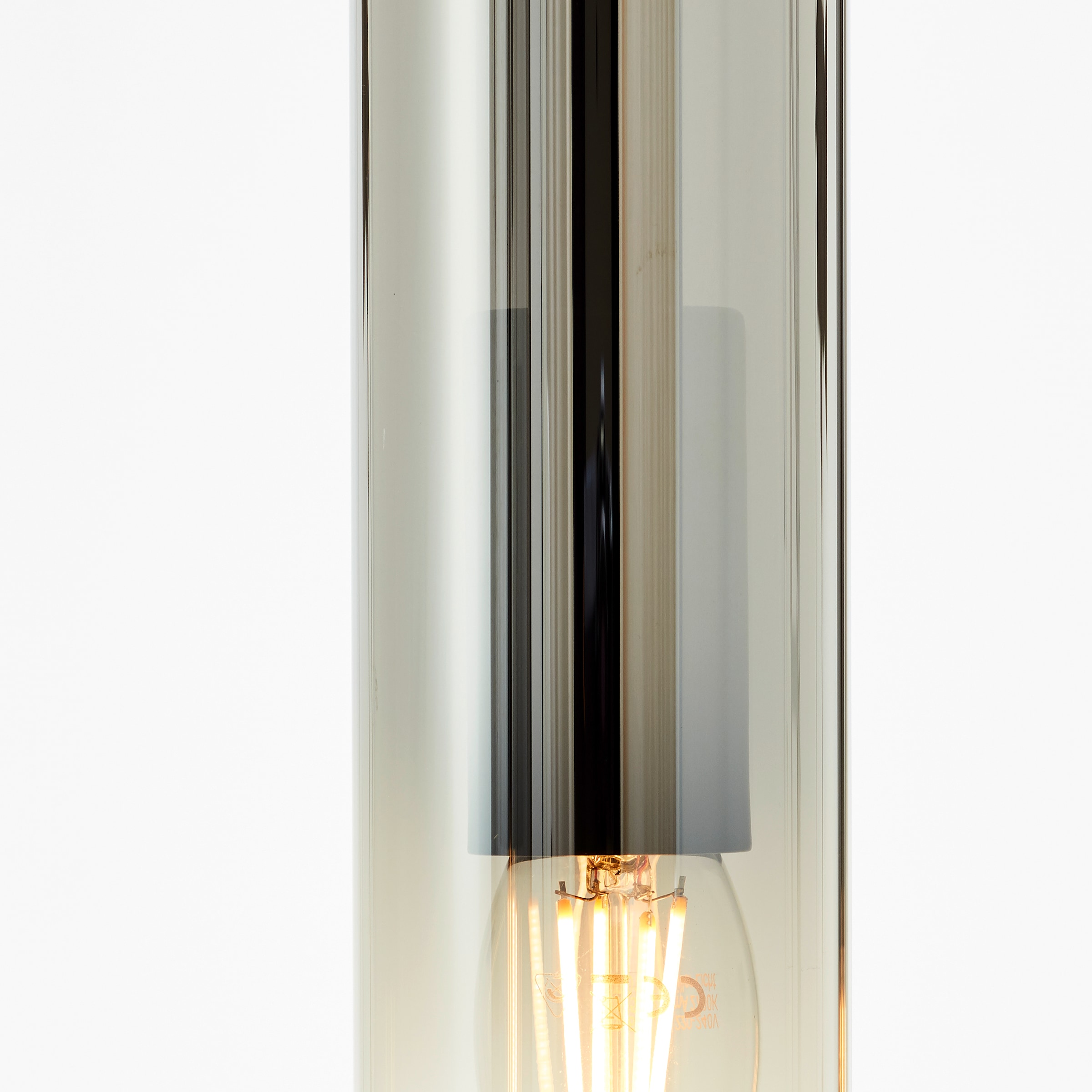 Brilliant Pendelleuchte »Glasini«, 5 flammig, Leuchtmittel E14 | ohne Leuchtmittel, mit Rauchglas, 199 cm Höhe, 95 cm Breite, 5 x E14, schwarz