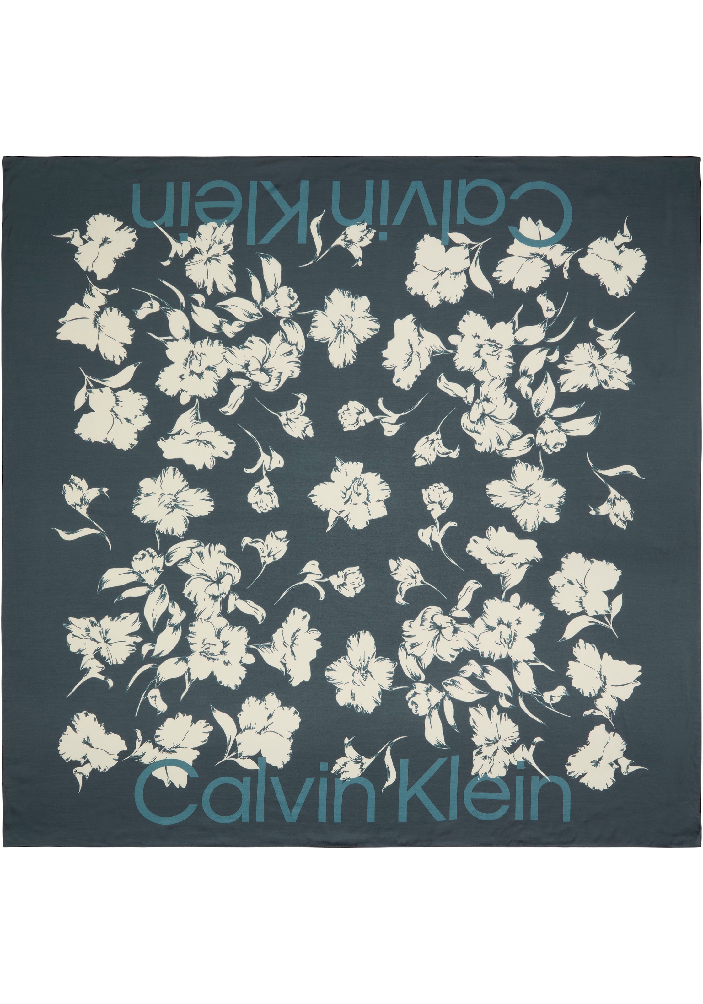 Calvin Klein Modetuch "ALLOVER FLORAL SQUARE SCARF" Mit Blumenmuster für ei günstig online kaufen