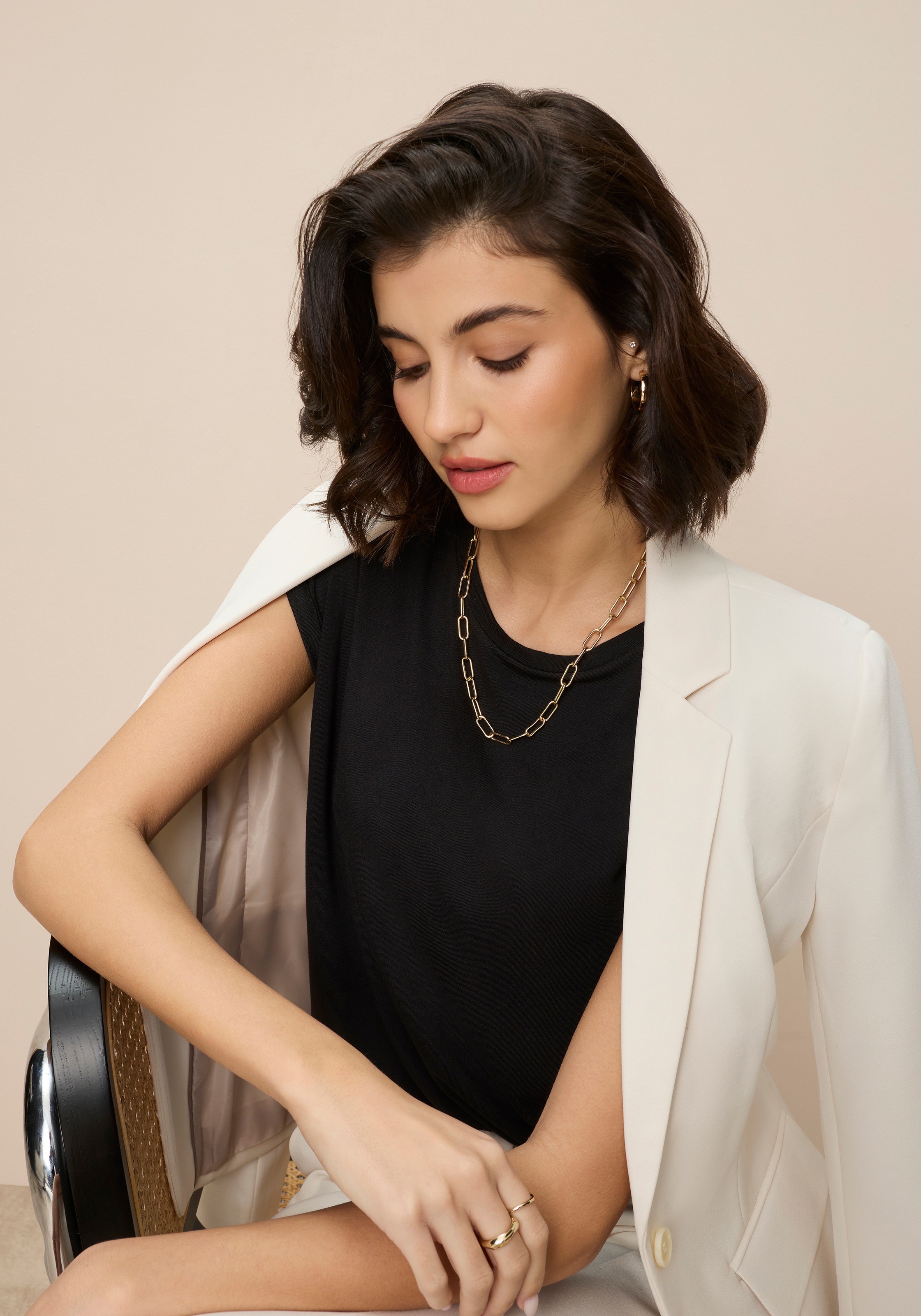 Thumbnail - Tamaris T-Shirt Regular Fit, mit überlappenden Schultern, Kurzarm mit Aufschlag