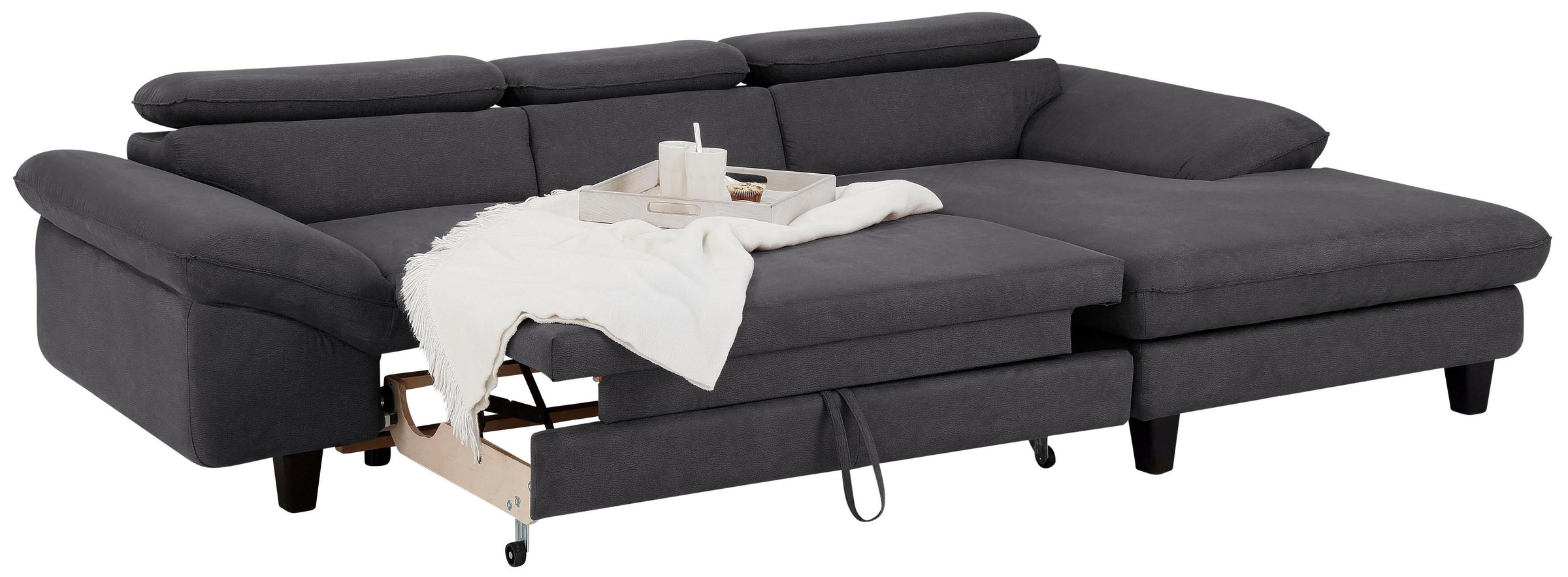 Home affaire Ecksofa »Pilot L-Form«, mit Kopfteilverstellung, wahlweise mit Bettfunktion & Bettkasten