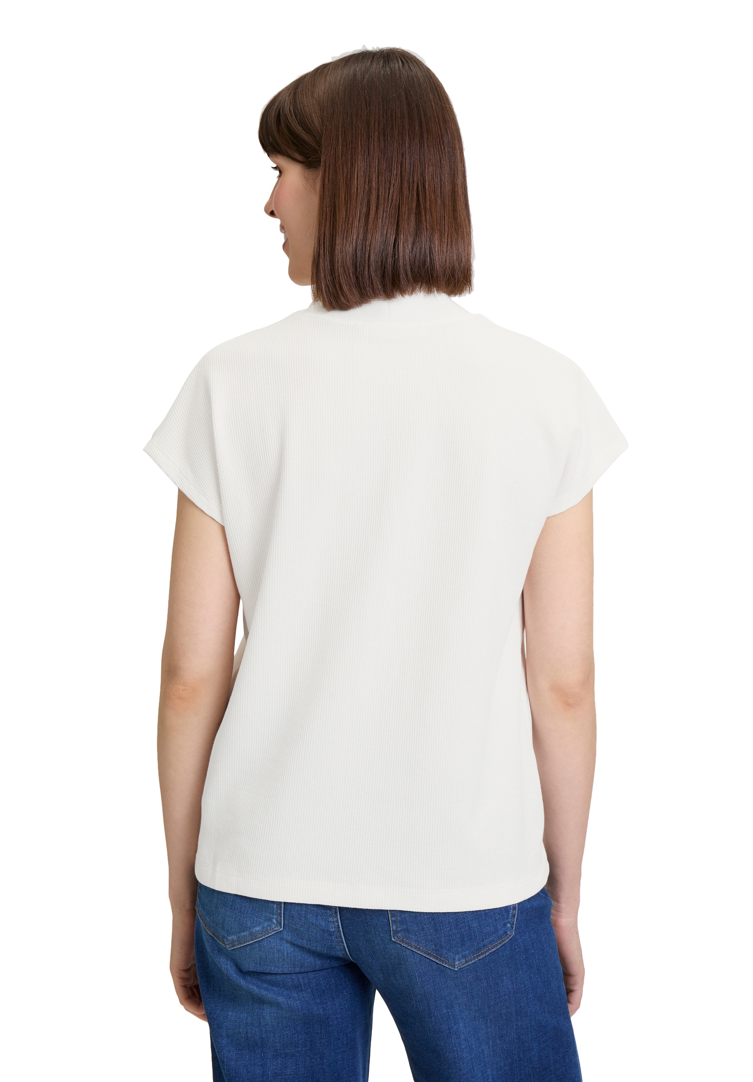 Betty&Co Kurzarmshirt »Betty & Co Damen Casual-Shirt mit V-Ausschnitt«, (1 tlg.), Struktur
