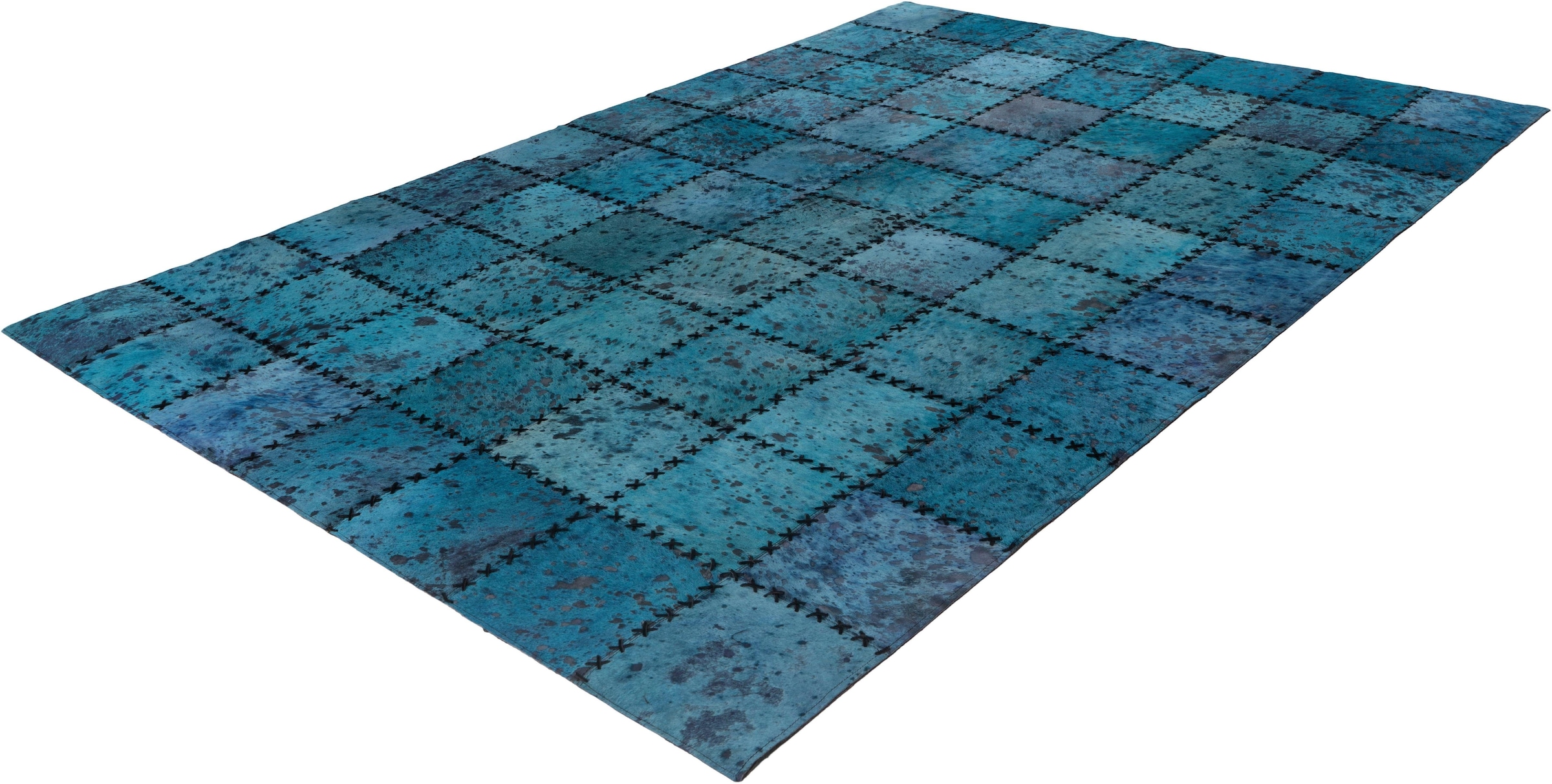calo-deluxe Fellteppich »Rankel 205 Lederteppich«, rechteckig, 5 mm Höhe, farbige Patchwork Unikate, echtes Rinderfell, Wohnzimmer