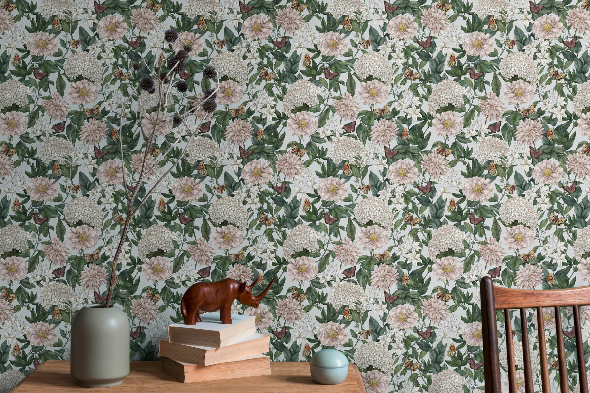 living walls Vliestapete "Drawn Into Nature florale Tapete Mustertapete Pflanzen Natur" matt strukturiert Vliestapete Blätter für Schlafzimmer Küche Wohnzimmer Floral Design