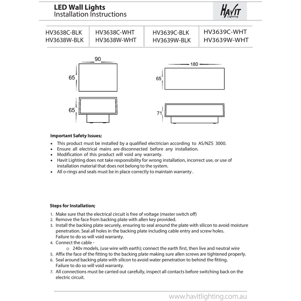 Havit Lighting LED Außen-Wandleuchte »BLOKK«, 1 flammig-flammig