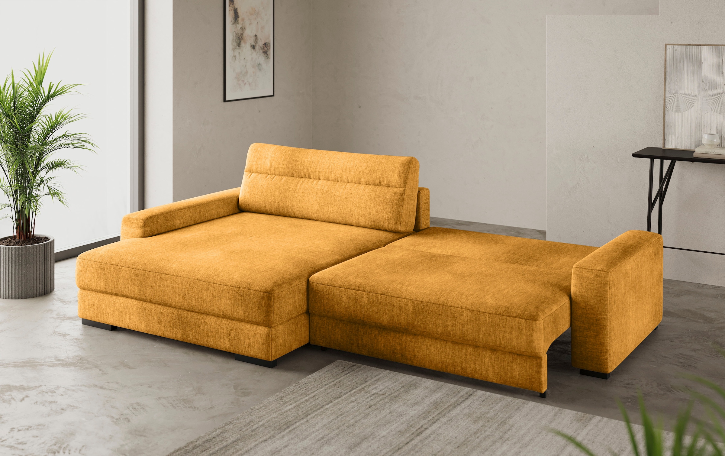 Mr. Couch Ecksofa »Marcello DuraFlex L-Form«, EasyBett, Bettkasten, Kaltschaumpolsterung, bis 140 kg belastbar