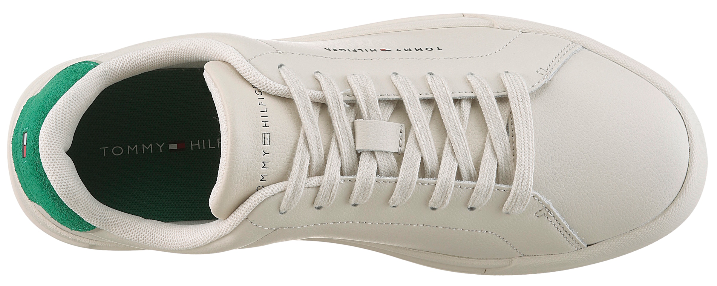 Tommy Hilfiger Plateausneaker »TH COURT LTH DETAIL ESS«, Freizeitschuh, Halbschuh, Schnürschuh mit seitlichem Logoschriftzug