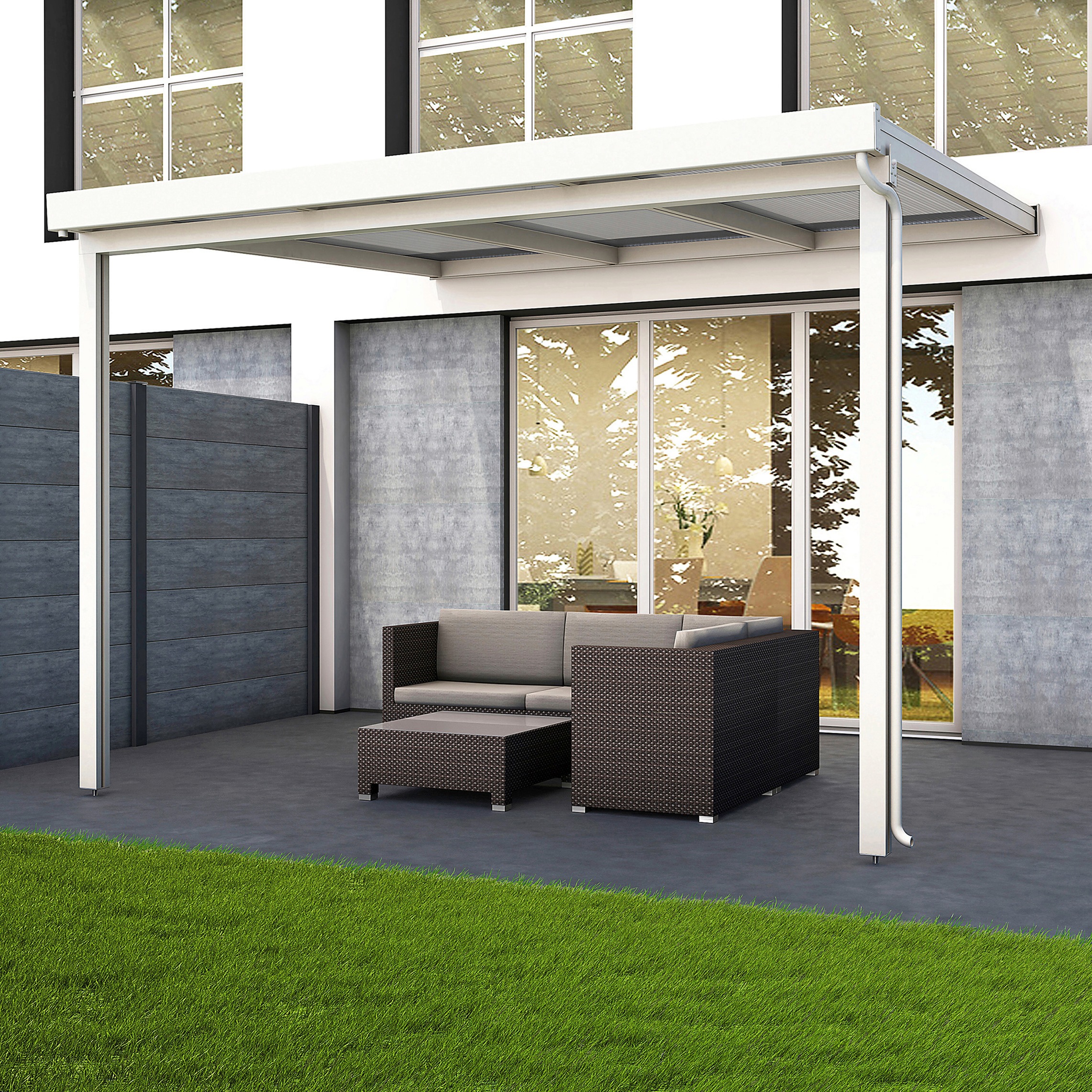 GUTTA Terrassendach "Premium", BxT: 309x306 cm, Dach Polycarbonat Opal