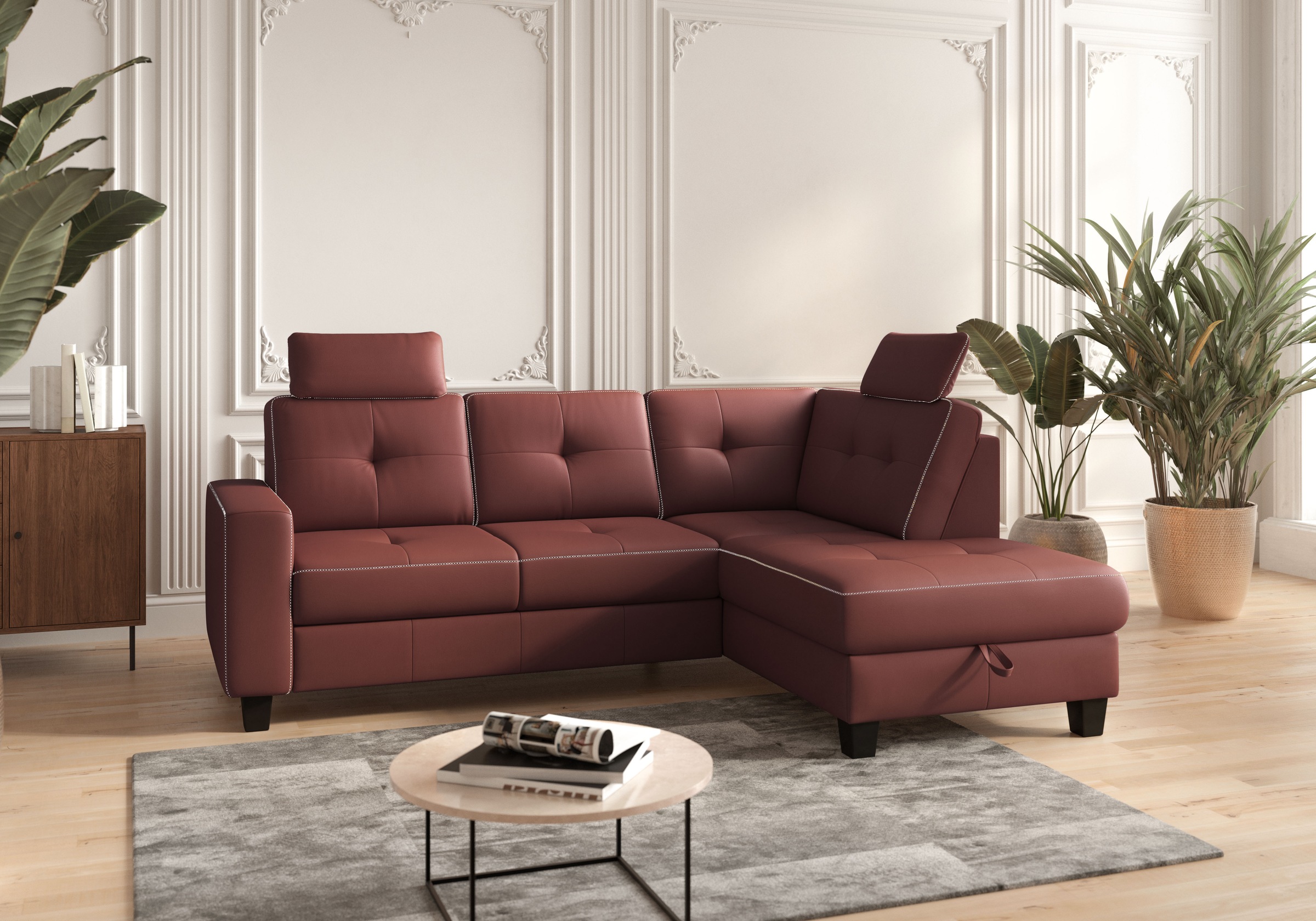 Places of Style Ecksofa »Varese«, wahlweise mit Bettfunktion und Bettkasten