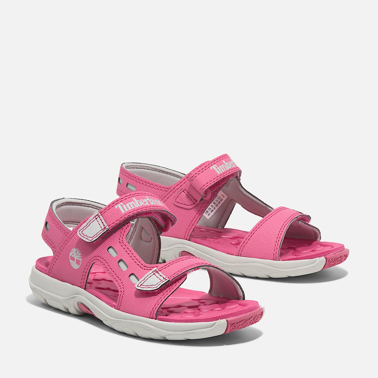 Sandale TIMBERLAND "MOSS JUMP BACKSTRAP SANDAL", Mädchen, Gr. 24, br pnk, Leder, Schuhe Sandale, aus Leder