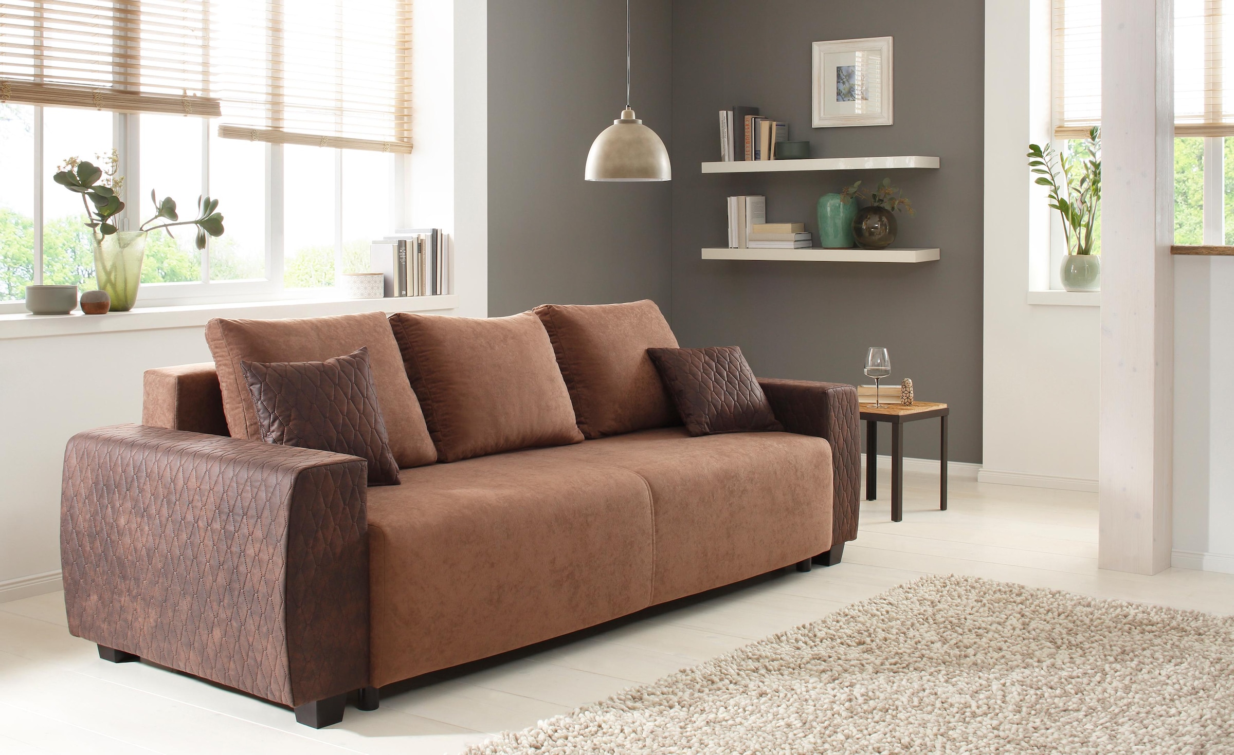 Home affaire Schlafsofa "Bella, B: 241 cm, Liegefl. 142x194 cm" mit Bettfun günstig online kaufen