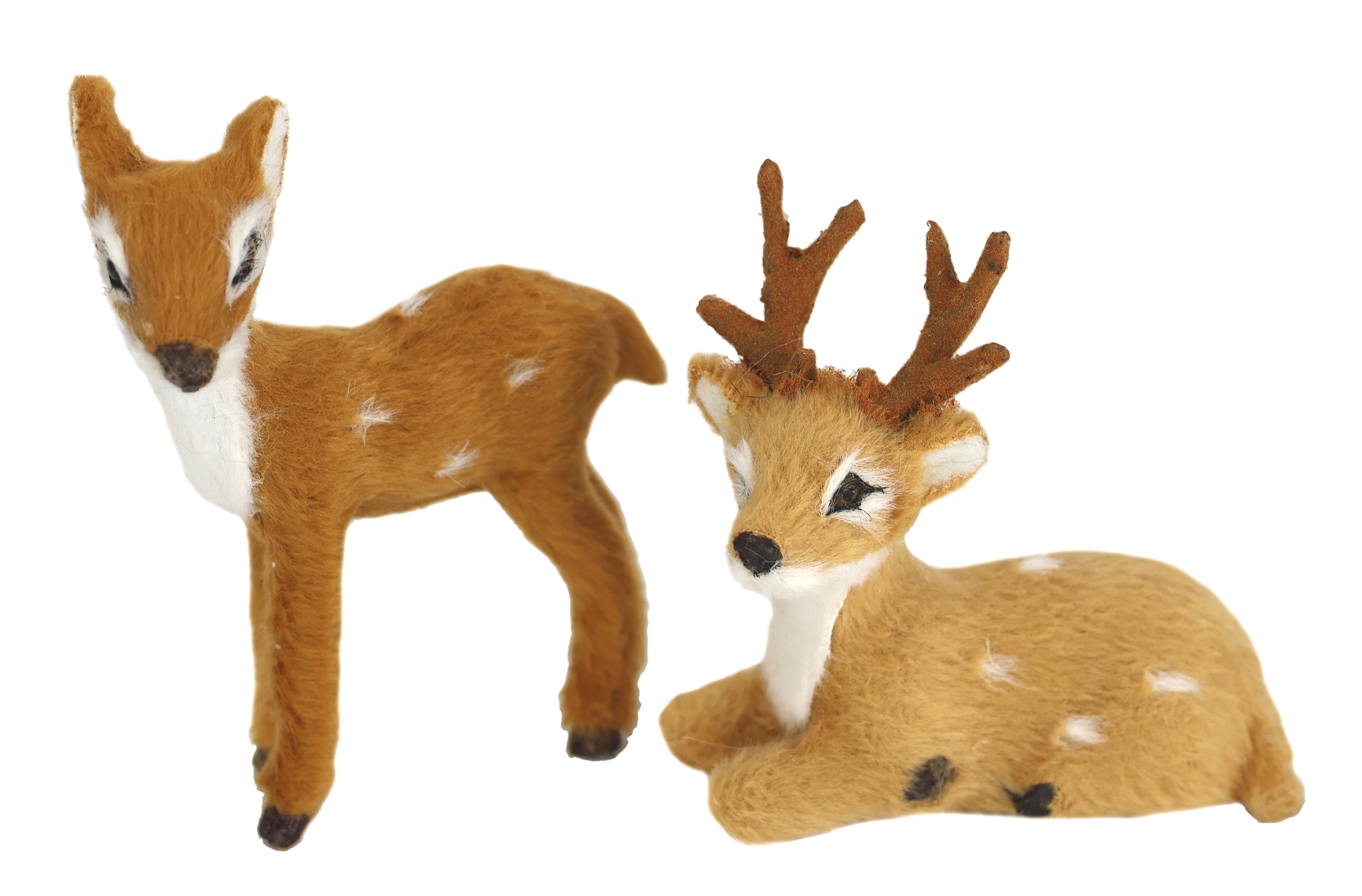 I.GE.A. Dekofigur »Tierfigur mini Reh 2er Set«, Kunstfell Tierfigur Statue Ornamente Pelz Plüschtier Pelztier Waldtier