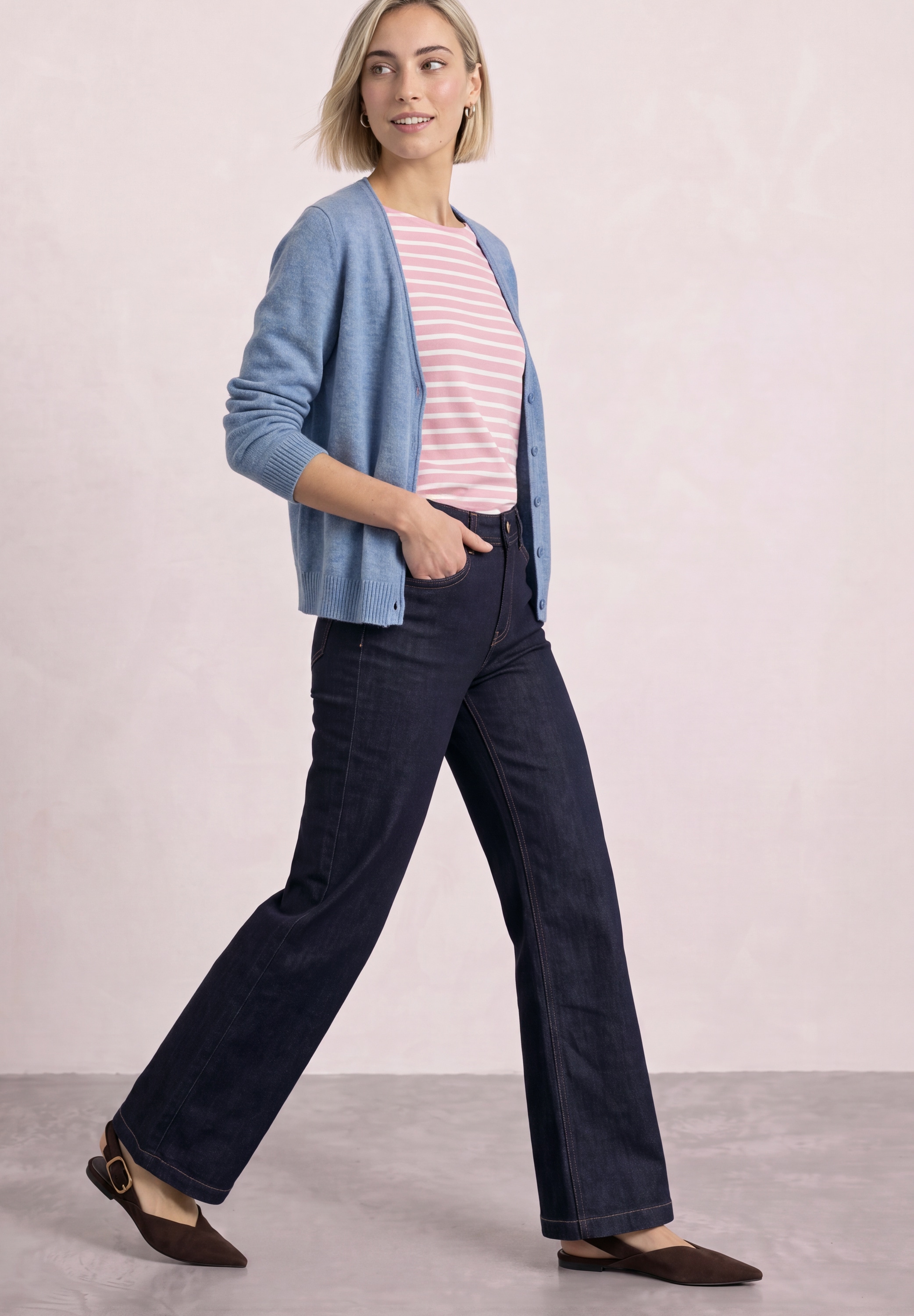 STREET ONE 1100000002199 mit V-Neck und Knopfleiste