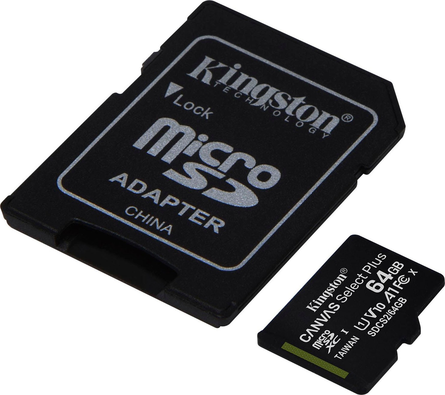 Kingston Speicherkarte »Canvas Select Plus microSD 64GB + ADP«, (UHS-I Class 10 100 MB/s Lesegeschwindigkeit)