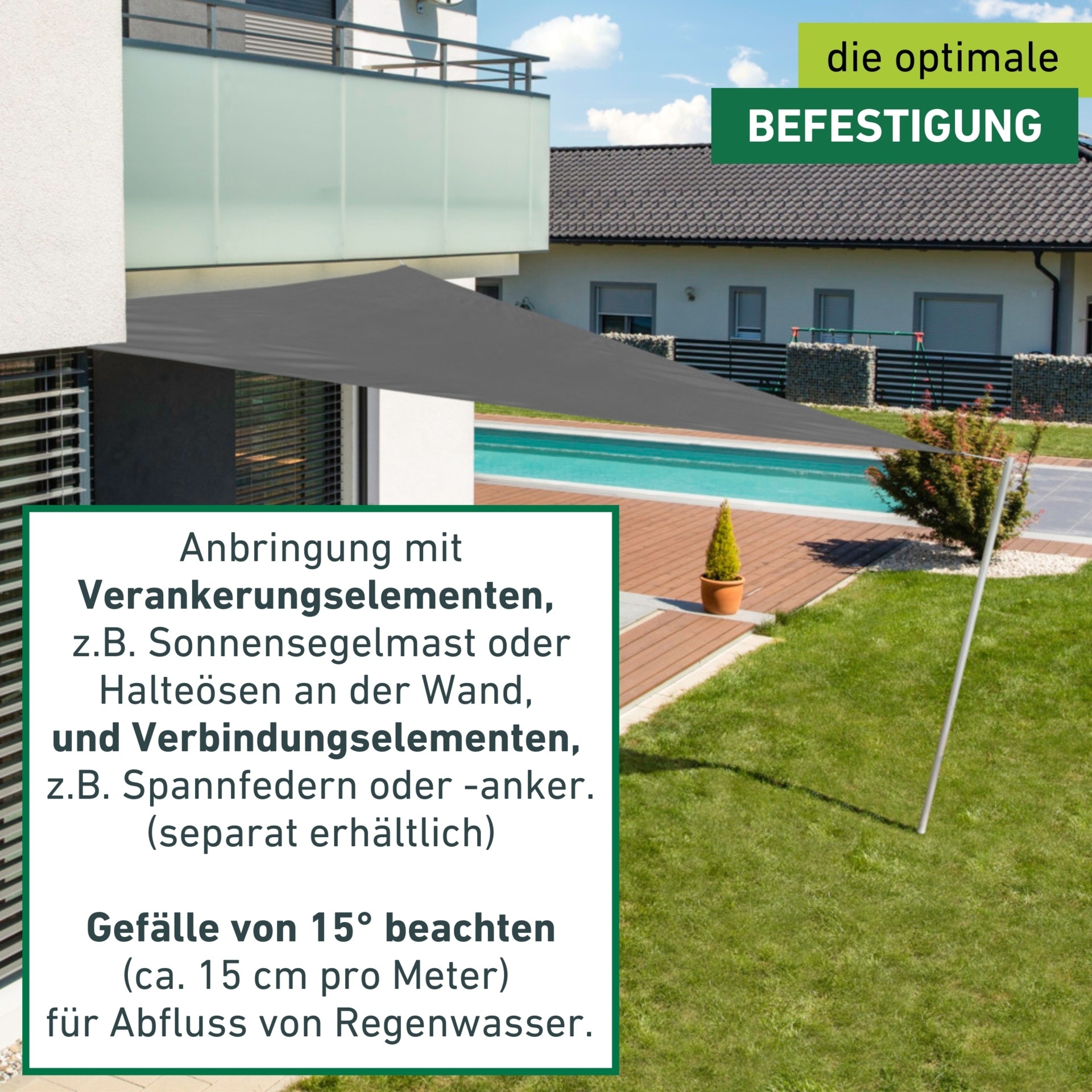 Windhager Sonnensegel »Cannes Dreieck« 4x4x4m, anthrazit