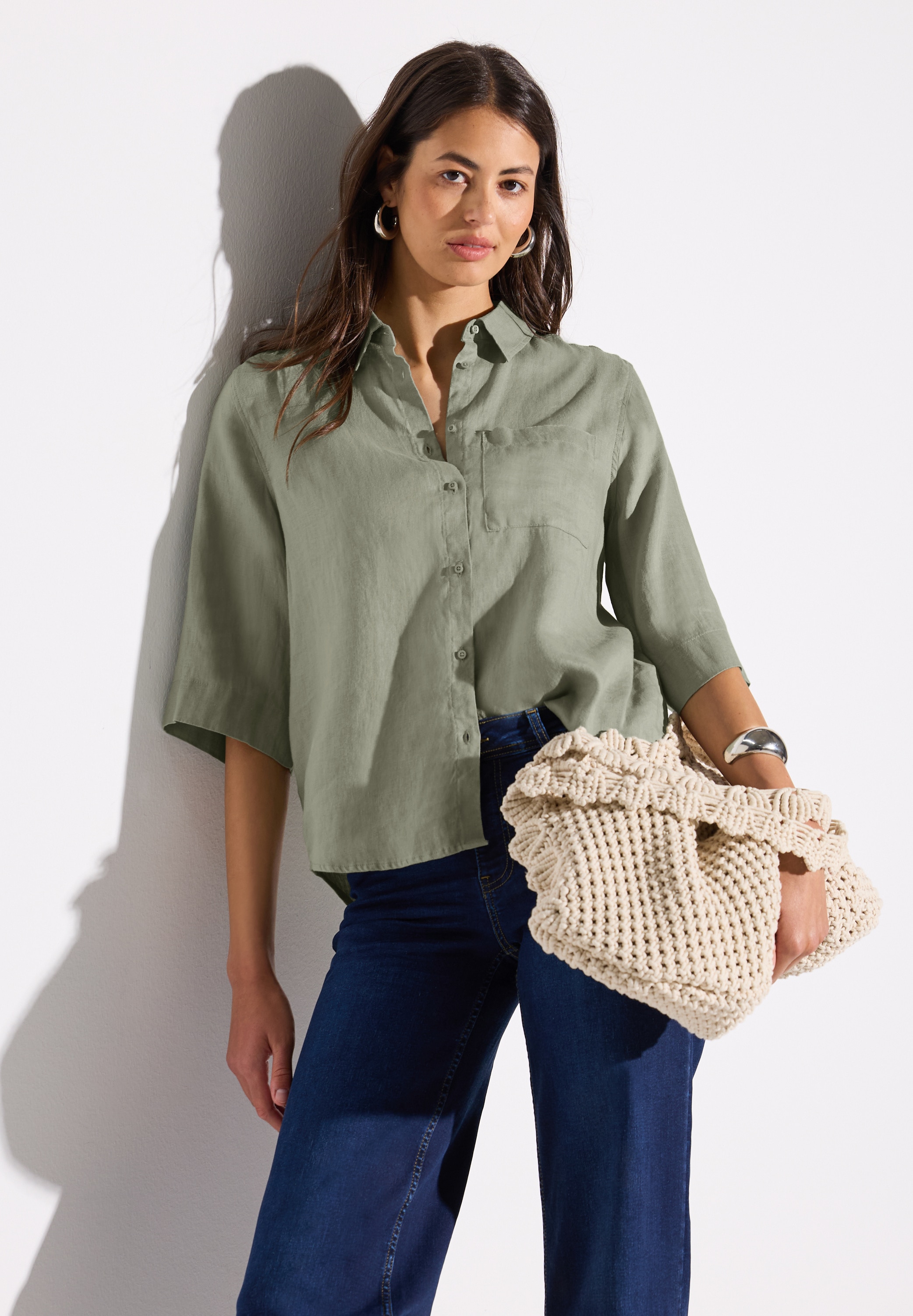 STREET ONE Hemdbluse, mit Brusttasche