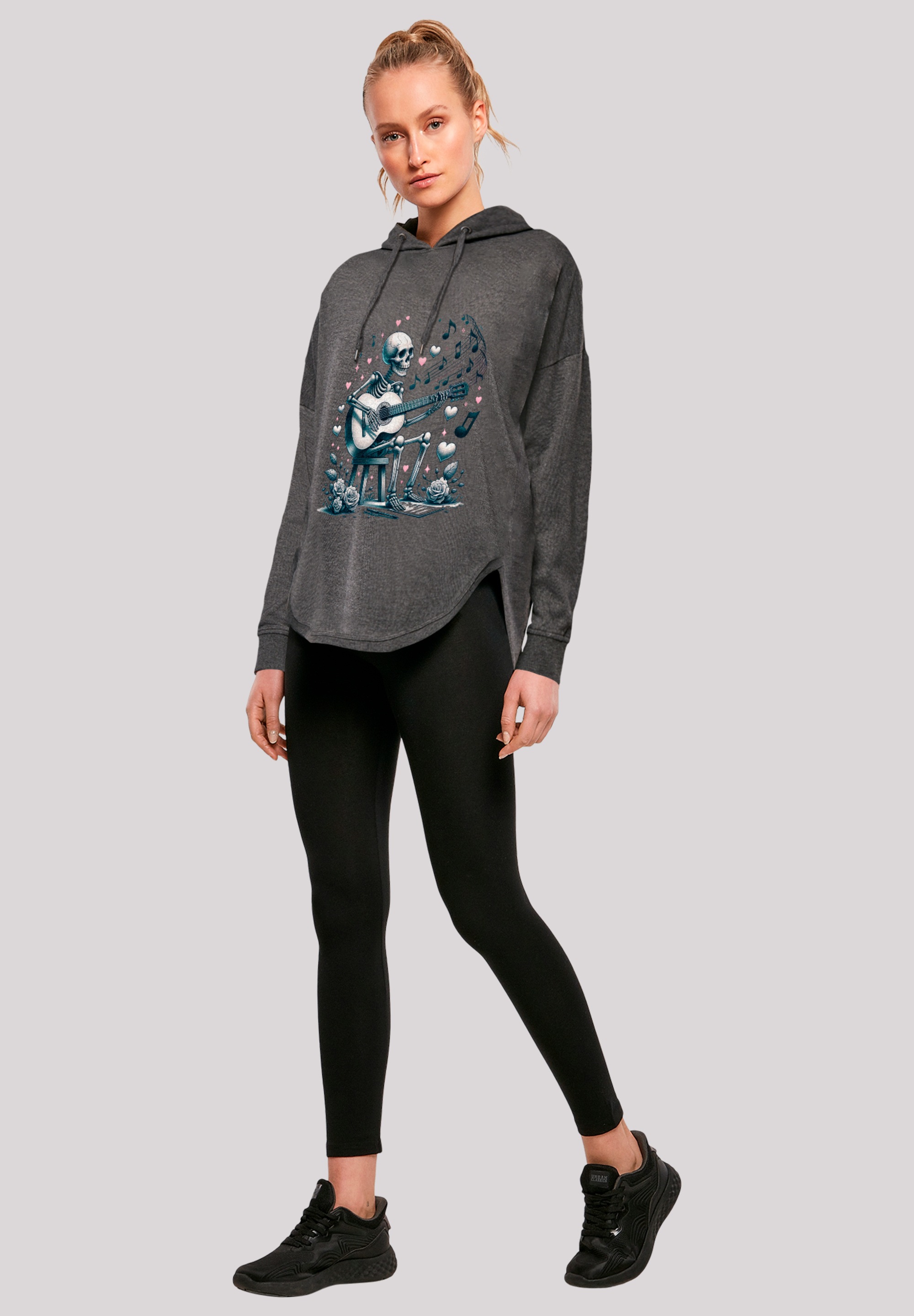 F4NT4STIC Kapuzenpullover »Skelett spielt Gitarre, Musik, Liebe«, Premium Qualität