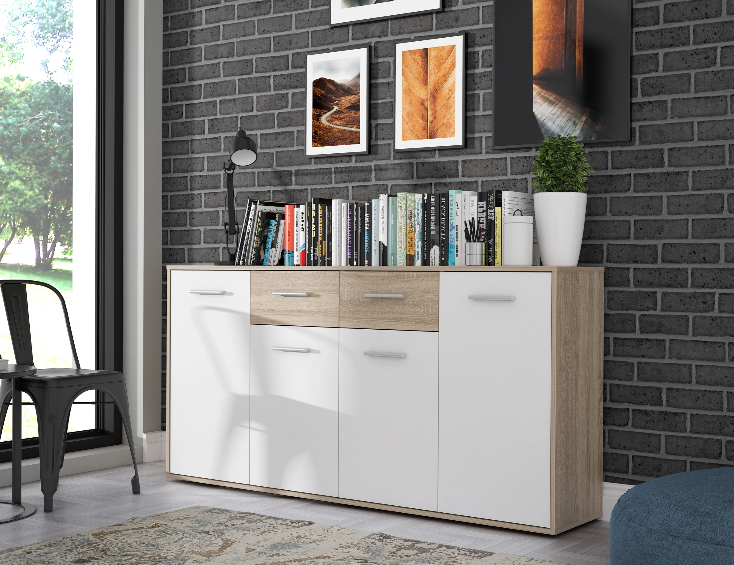 FORTE Sideboard »Sideboard, verschiedene Dekore, Schubkästen«