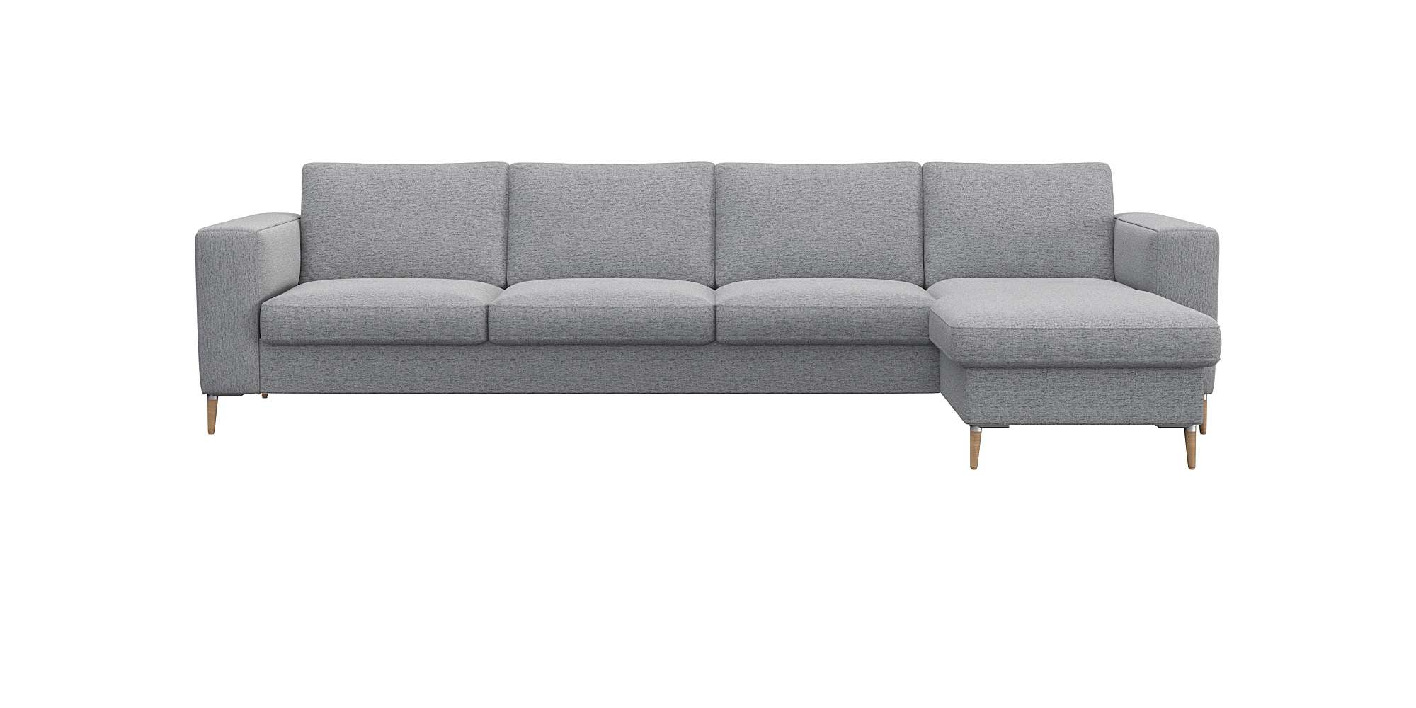 FLEXLUX Ecksofa "Fiore, super Sitzkomfort durch Kaltschaum im Sitz, L-Form" breite Armlehnen, Füße Alu+ Eiche