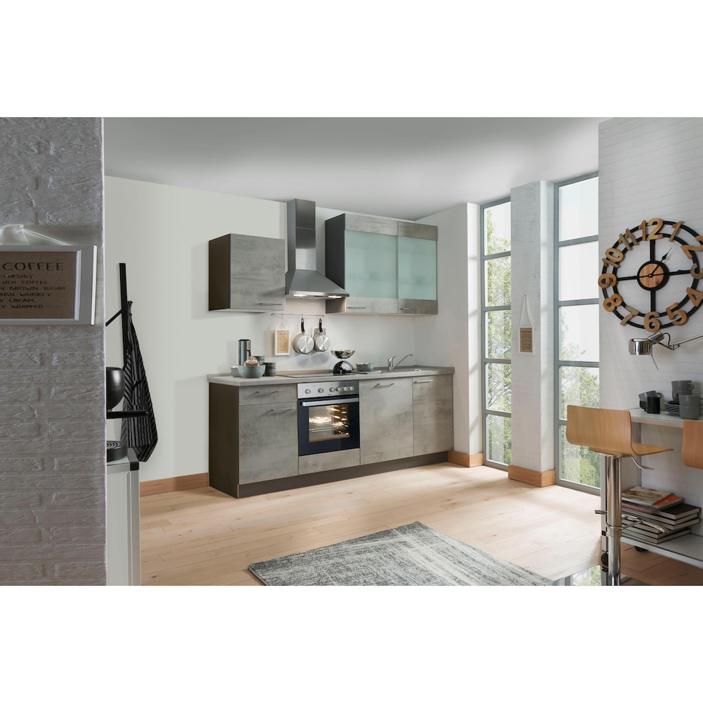 Kochstation Küchenzeile »Trea, wahlweise mit E-Geräten, höhenverstellbare Füße«