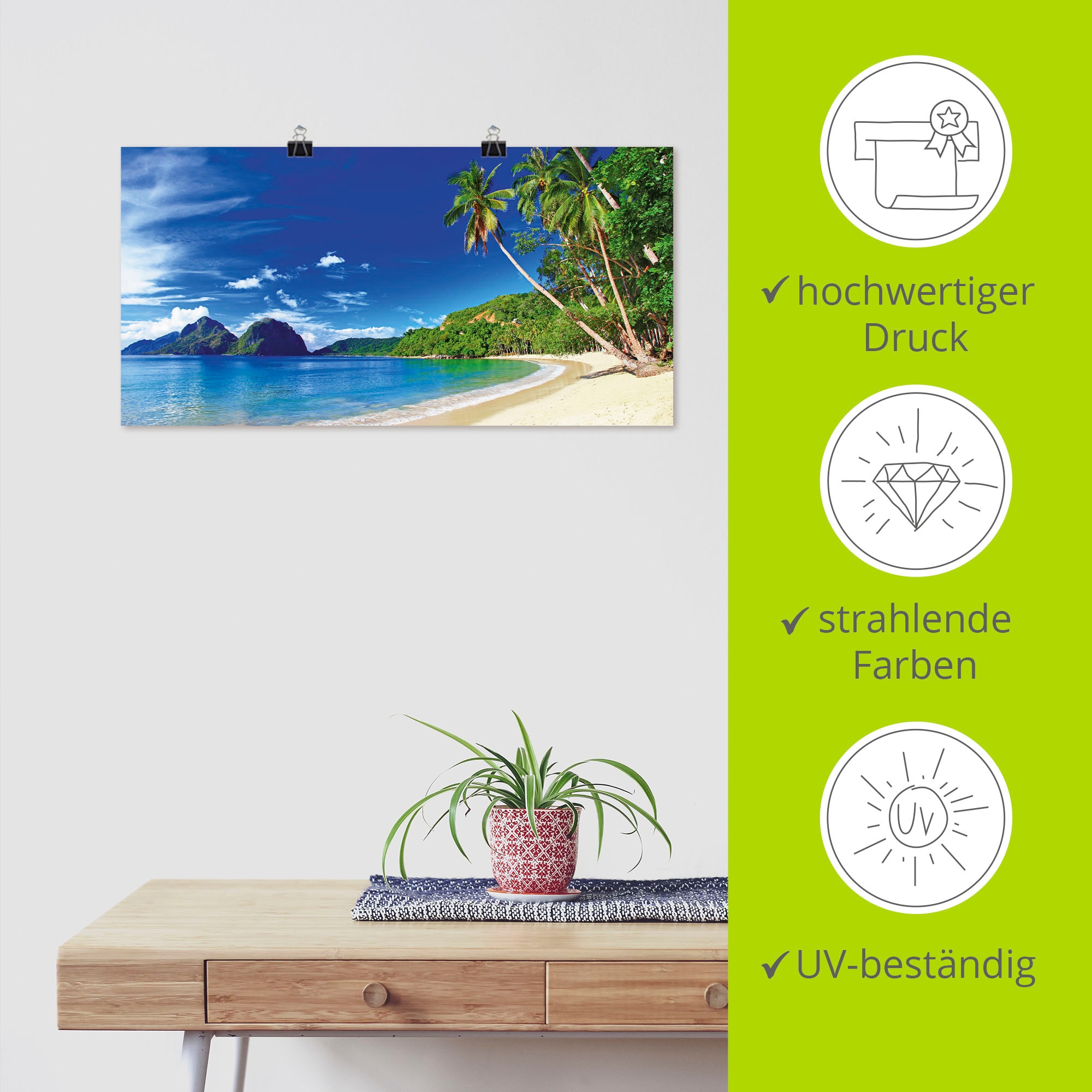 Artland Wandbild »Paradies«, Küste, (1 St.), als Leinwandbild, Poster, Wandaufkleber in verschied. Größen