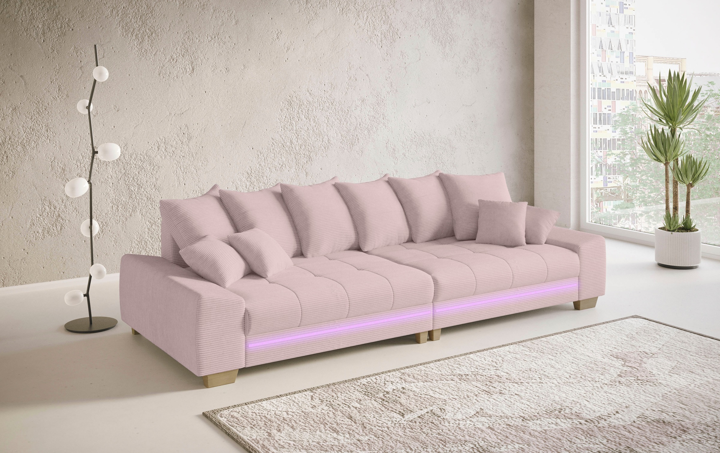 Mr. Couch Big-Sofa »Nikita II«, mit RGB-LED Beleuchtung, wahlweise mit Kaltschaum