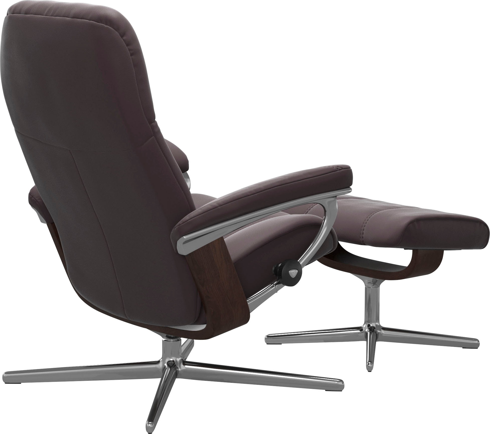 Stressless® Relaxsessel »Consul«, (Set, Relaxsessel mit Hocker), mit Hocker, mit Cross Base, Größe S, M & L, Holzakzent Braun