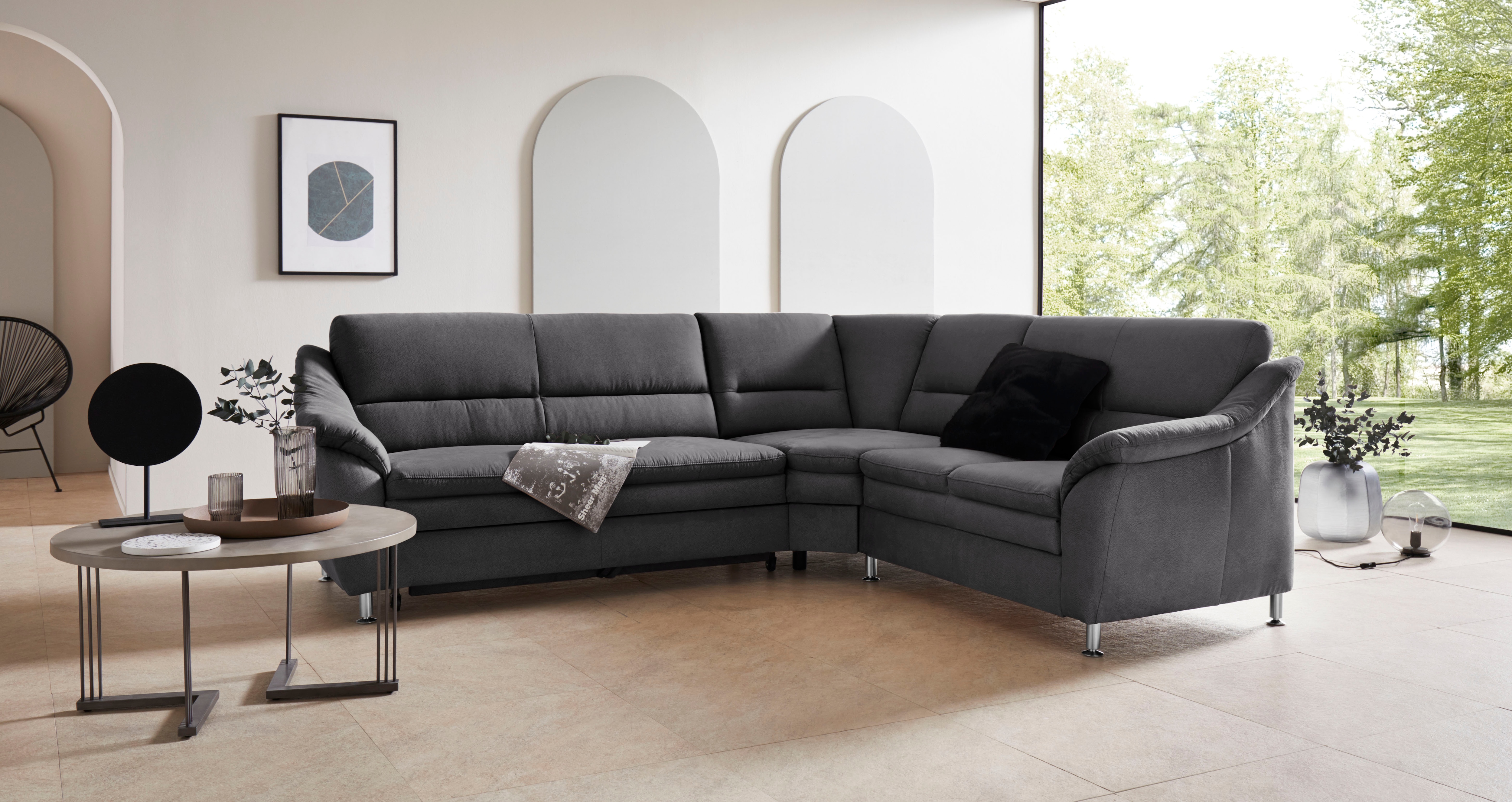 OTTO home Ecksofa "Cardoso L-Form" mit Trapezecke für mehr Sitzkomfort, wahlweise auch mit Schlaffunktion
