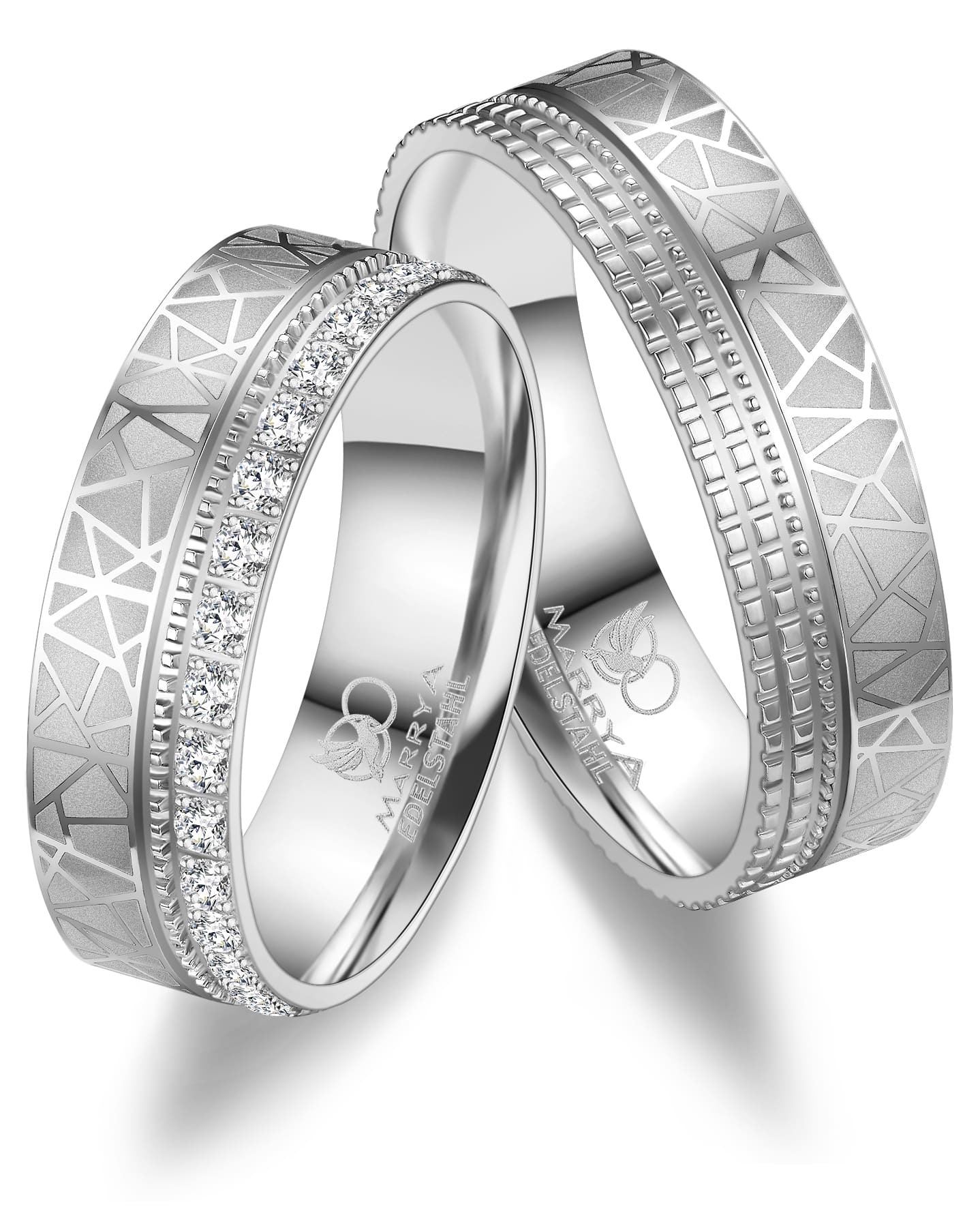 Marrya Partnerring »Edelstahl Ringe Trauringe Eheringe Partnerringe«