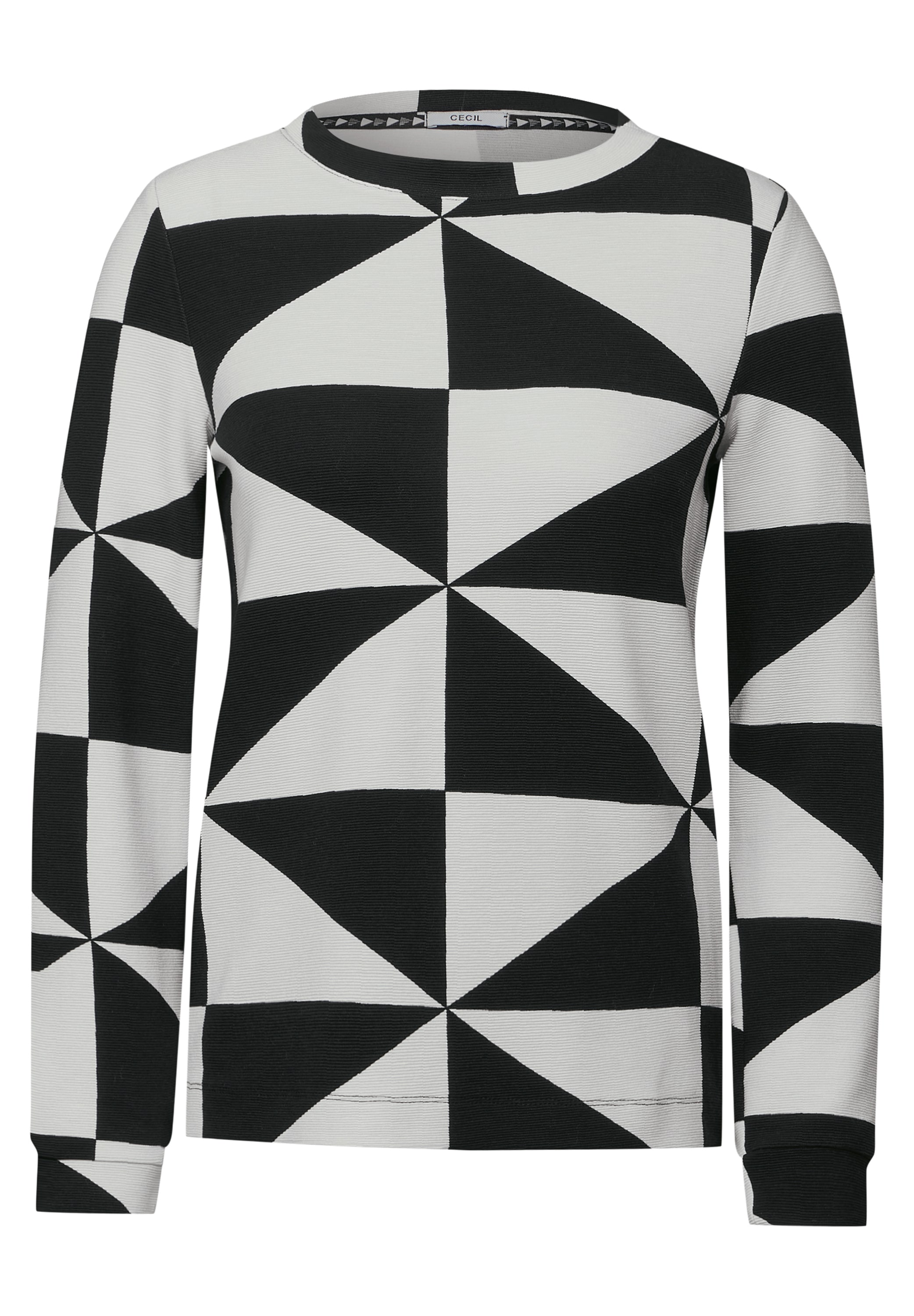 Cecil Langarmshirt, mit Materialmix