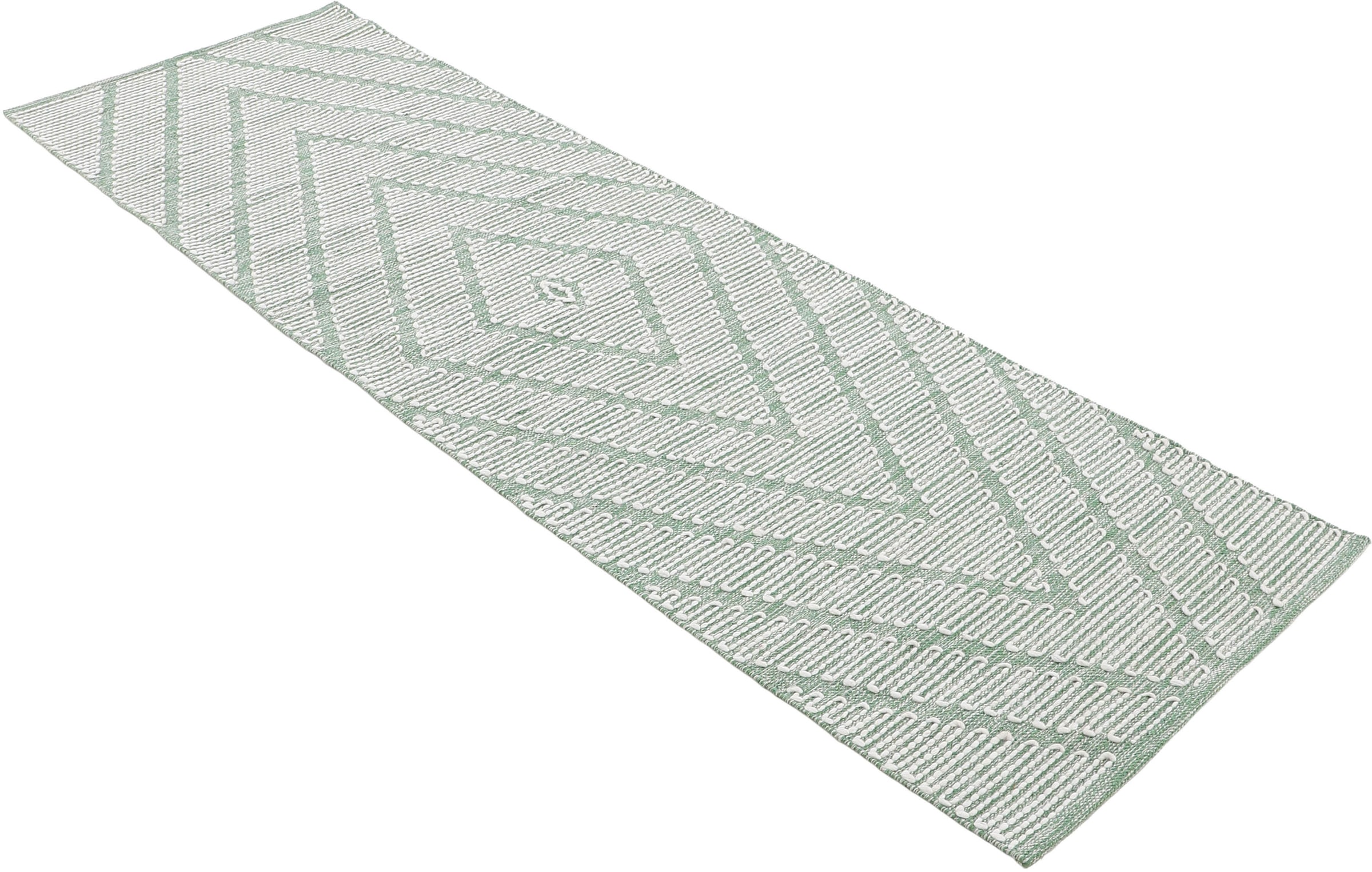 | reine carpetfine Baumwolle Effekt, Handweb, Hoch-Tief rechteckig, handgewebt, Läufer BAUR »Kelim geometrisch, Durry«,