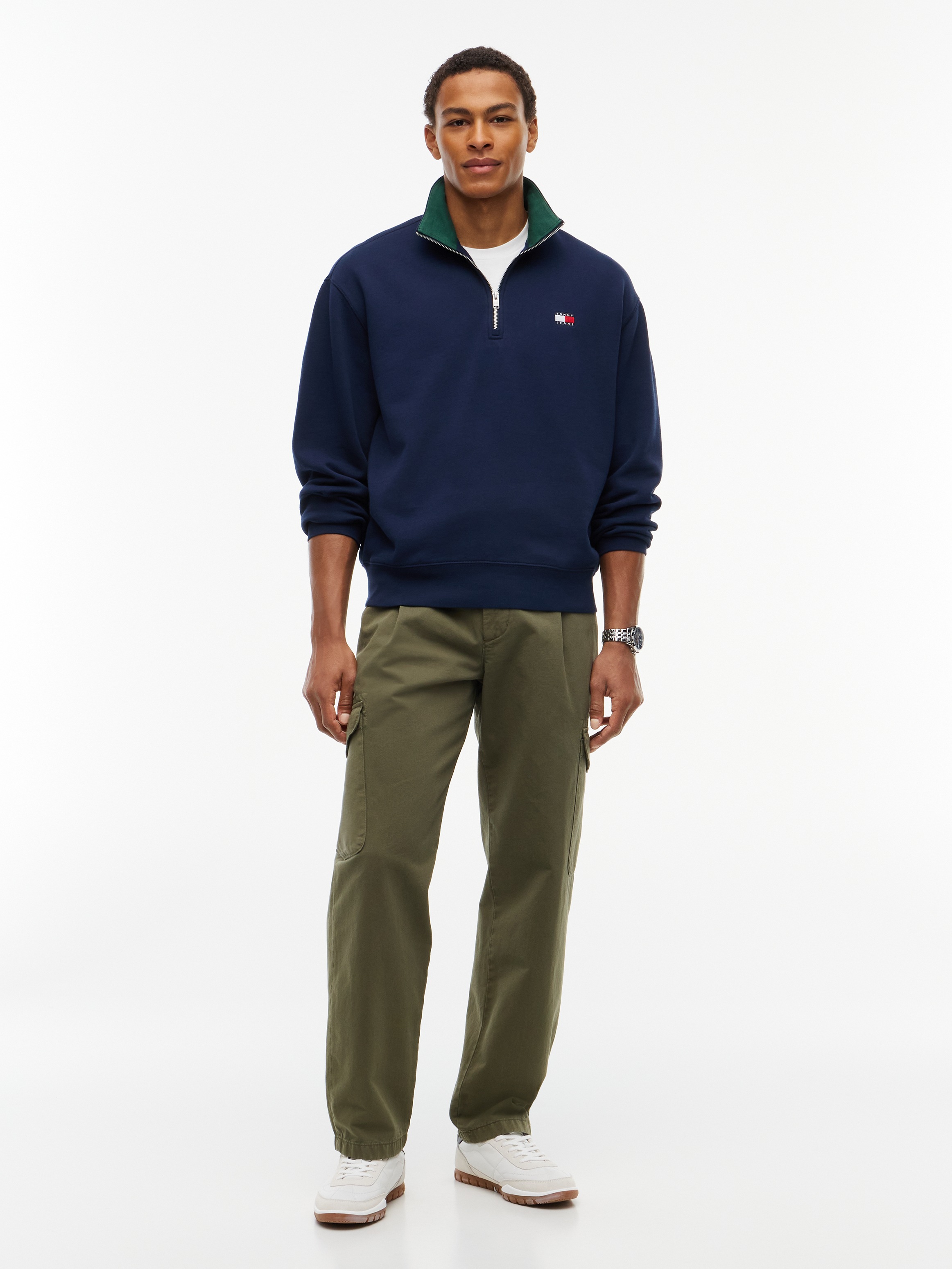 Tommy Jeans Sweatshirt »RELAXED BRANDED COLLAR«, Relaxed fit mit Troyer-Kragen
