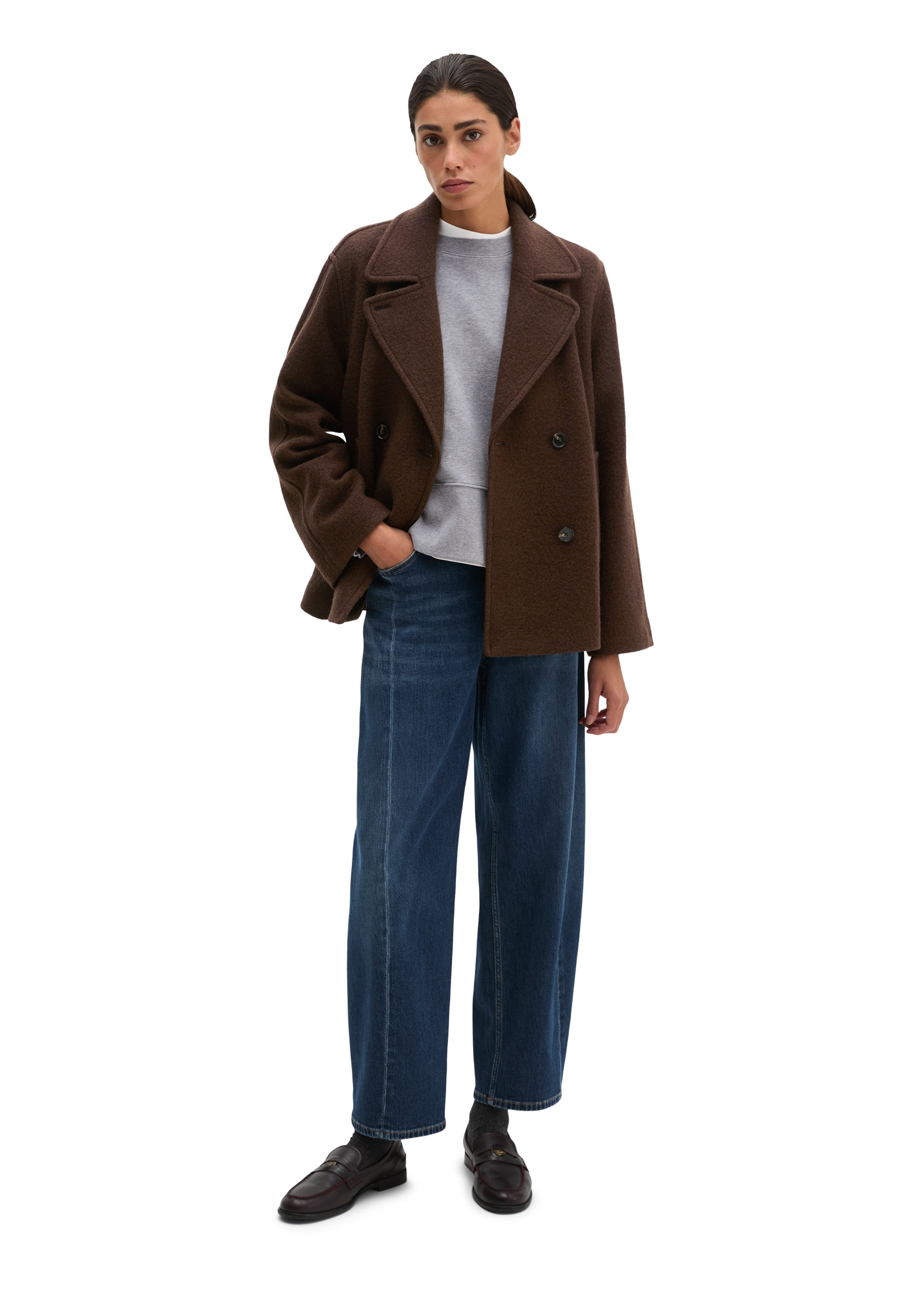 Marc O'Polo Outdoorjacke »aus italienischer Boild Wool« ohne Kapuze