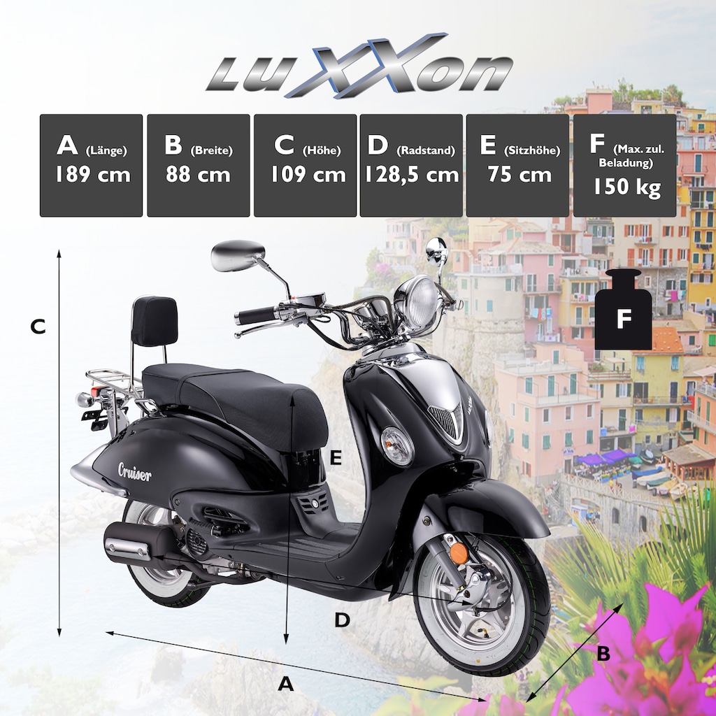 Luxxon Motorroller »Cruiser«, 50 cm³, 45 km/h, Euro 5, 3 PS